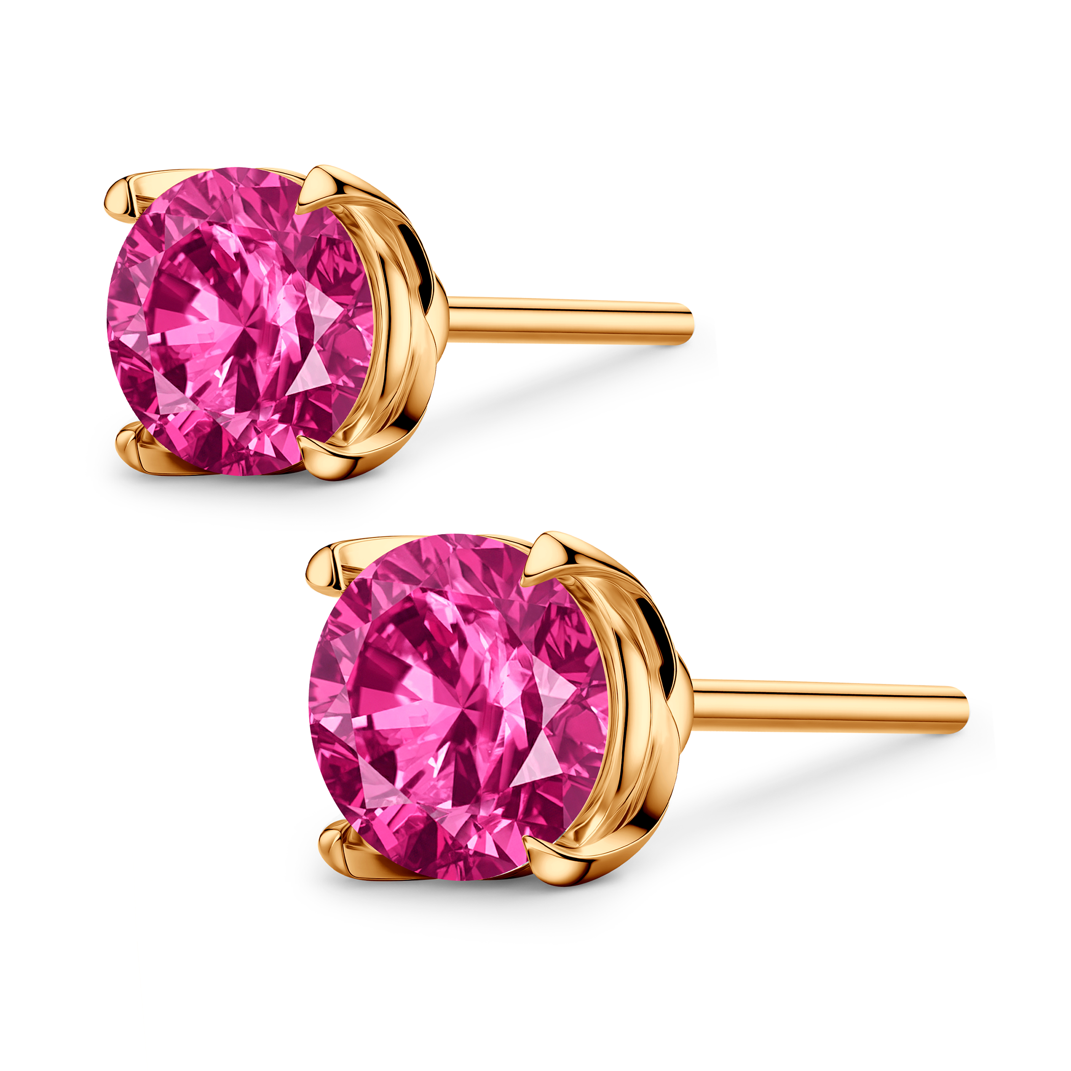 Kolczyki Share Your Love: złote, różowe diamenty laboratoryjne
