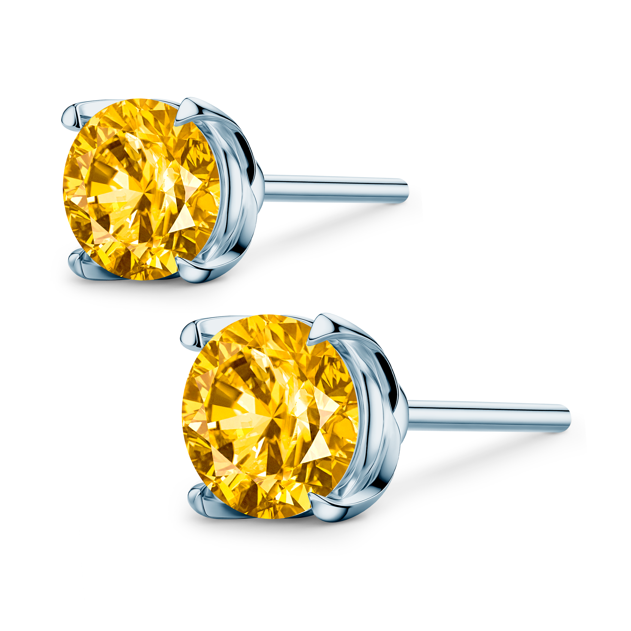 Kolczyki Share Your Love: białe złoto, żółte diamenty laboratoryjne