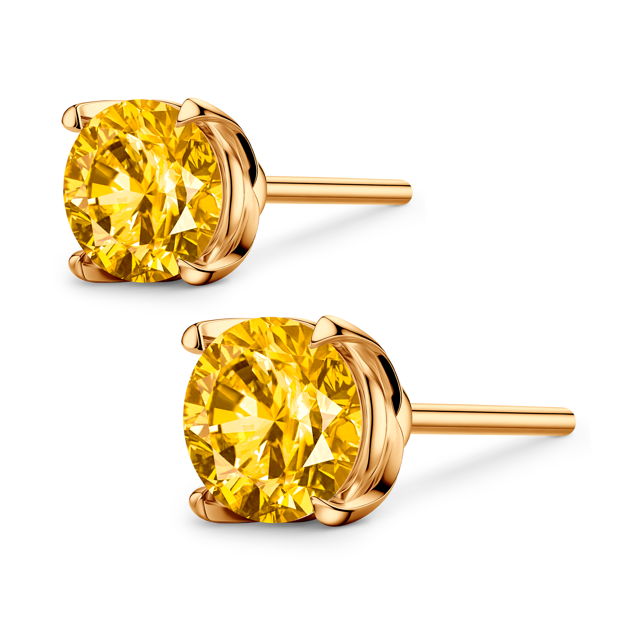 Kolczyki Share Your Love: złote, żółte diamenty laboratoryjne