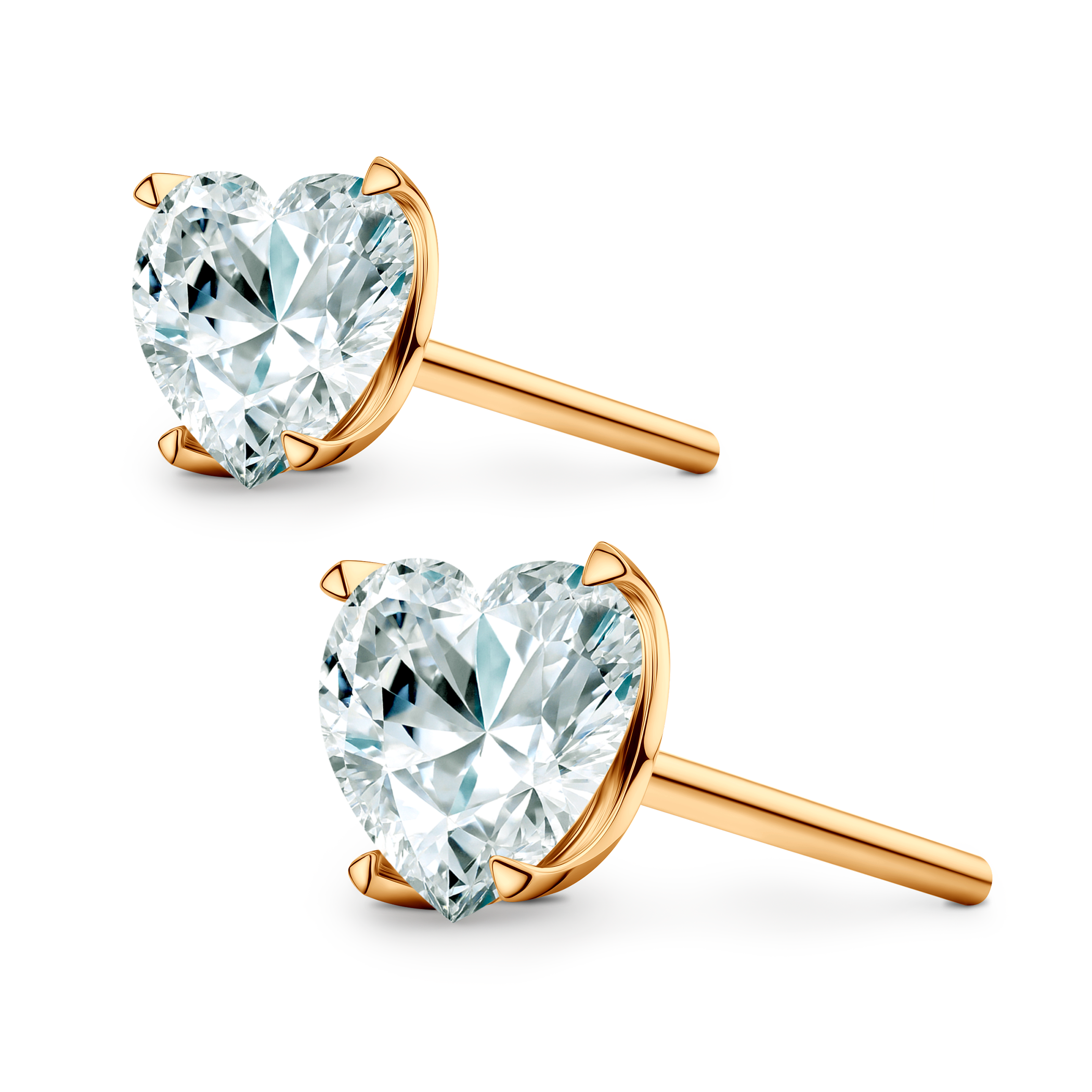 Ohrringe Share Your Love: Gold, Labordiamanten, Herzschliff - 3