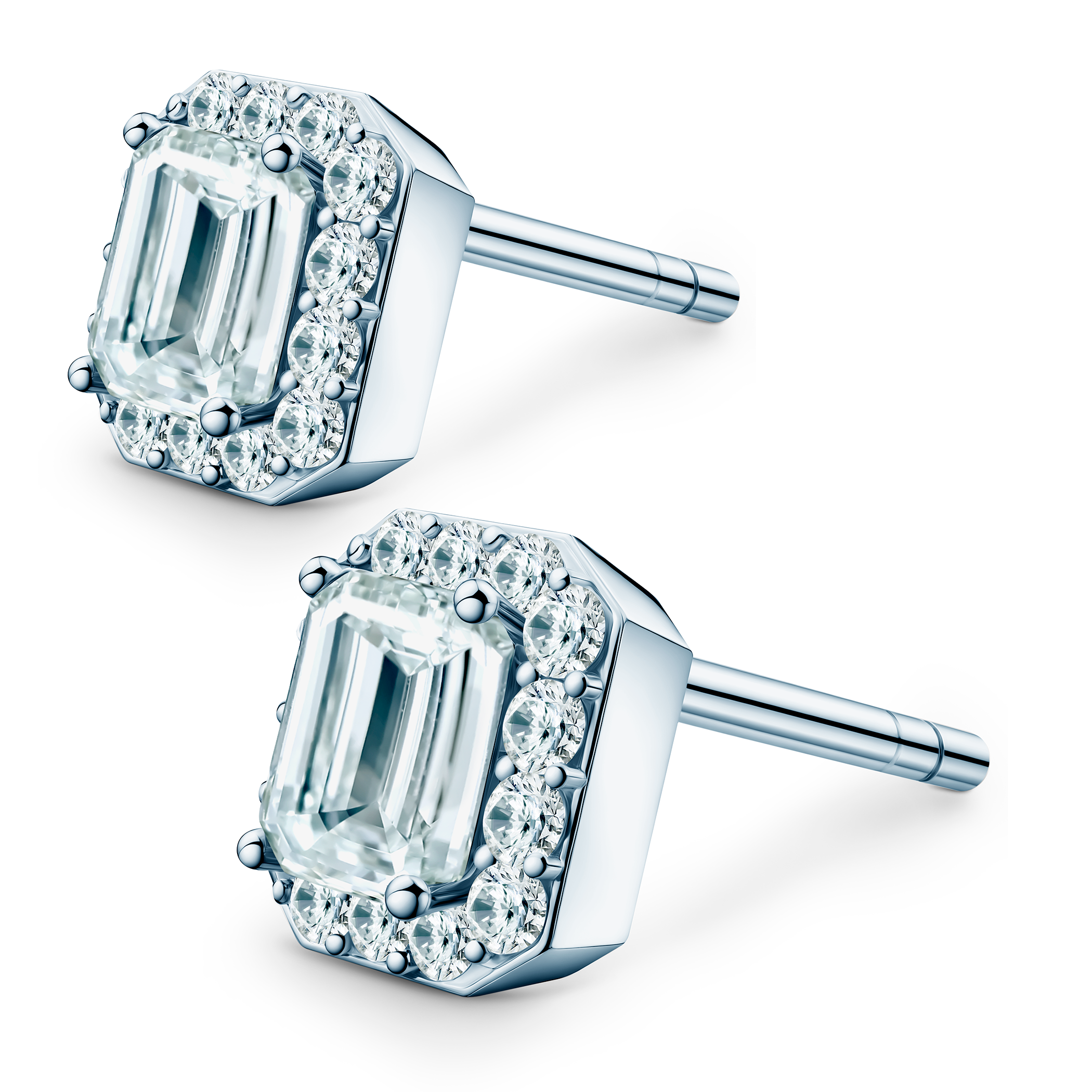 Kolczyki This is Love: białe złoto, diamenty w szlifie szmaragdowym
