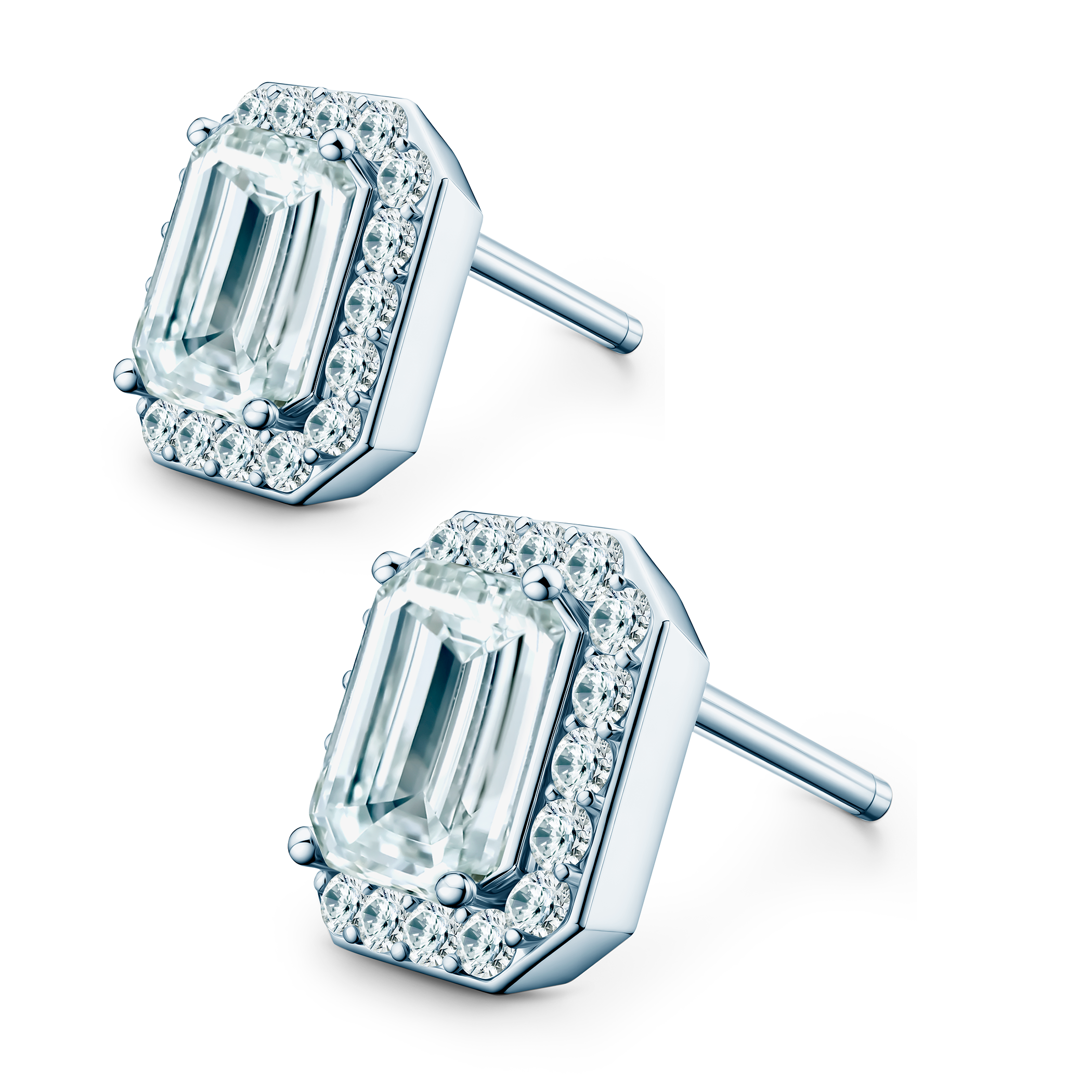 Kolczyki This is Love: białe złoto, diamenty laboratoryjne w szlifie szmaragdowym