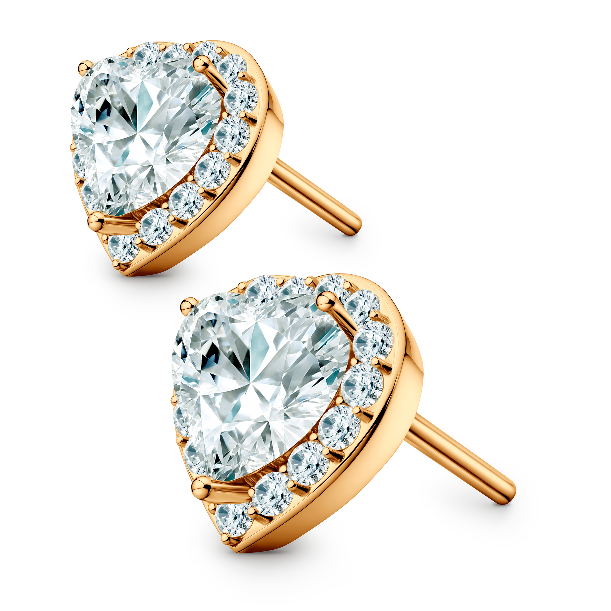 Kolczyki This is Love: złote, diamenty w szlifie serce - 3