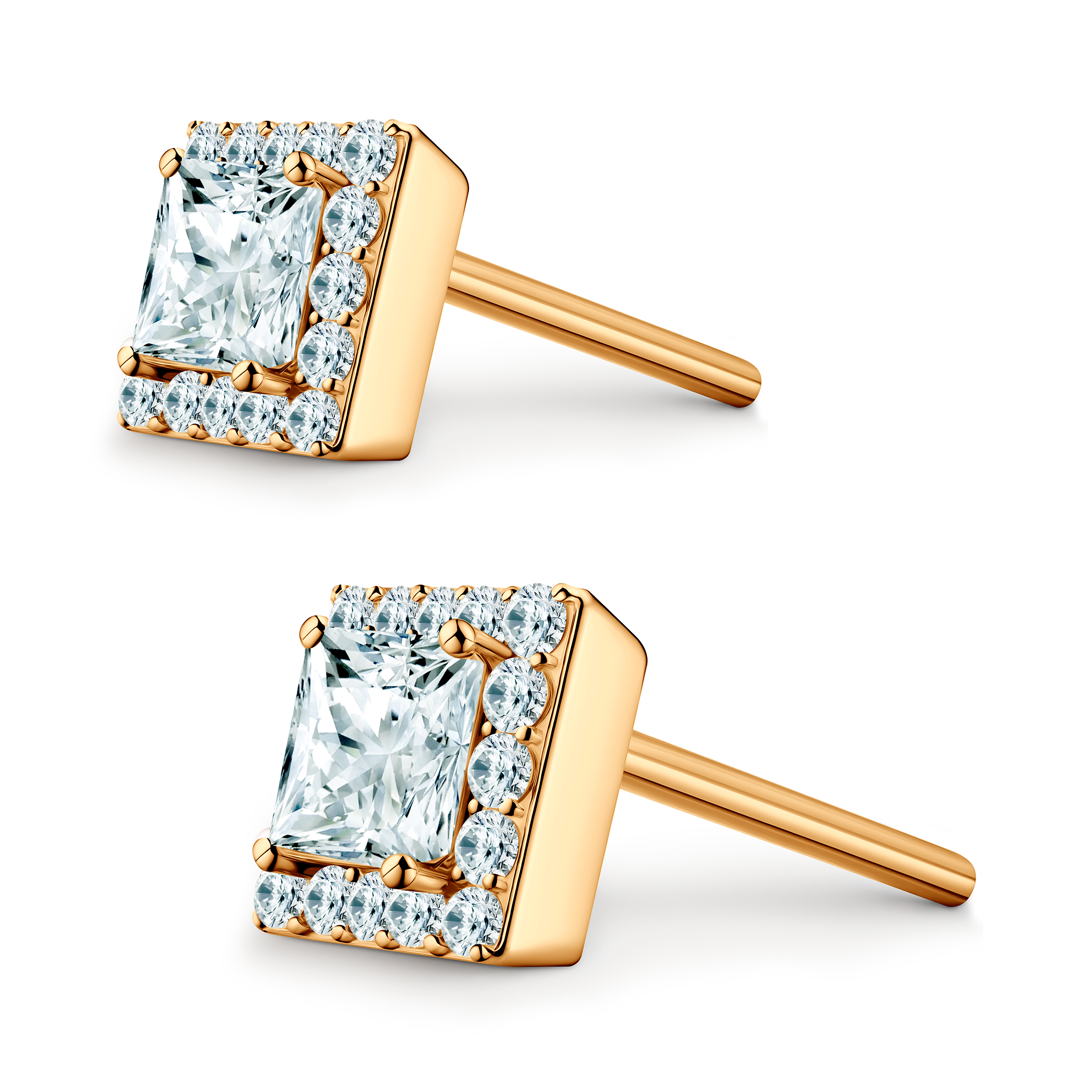 Ohrringe This is Love: Gold, Diamanten, Princess-Schliff