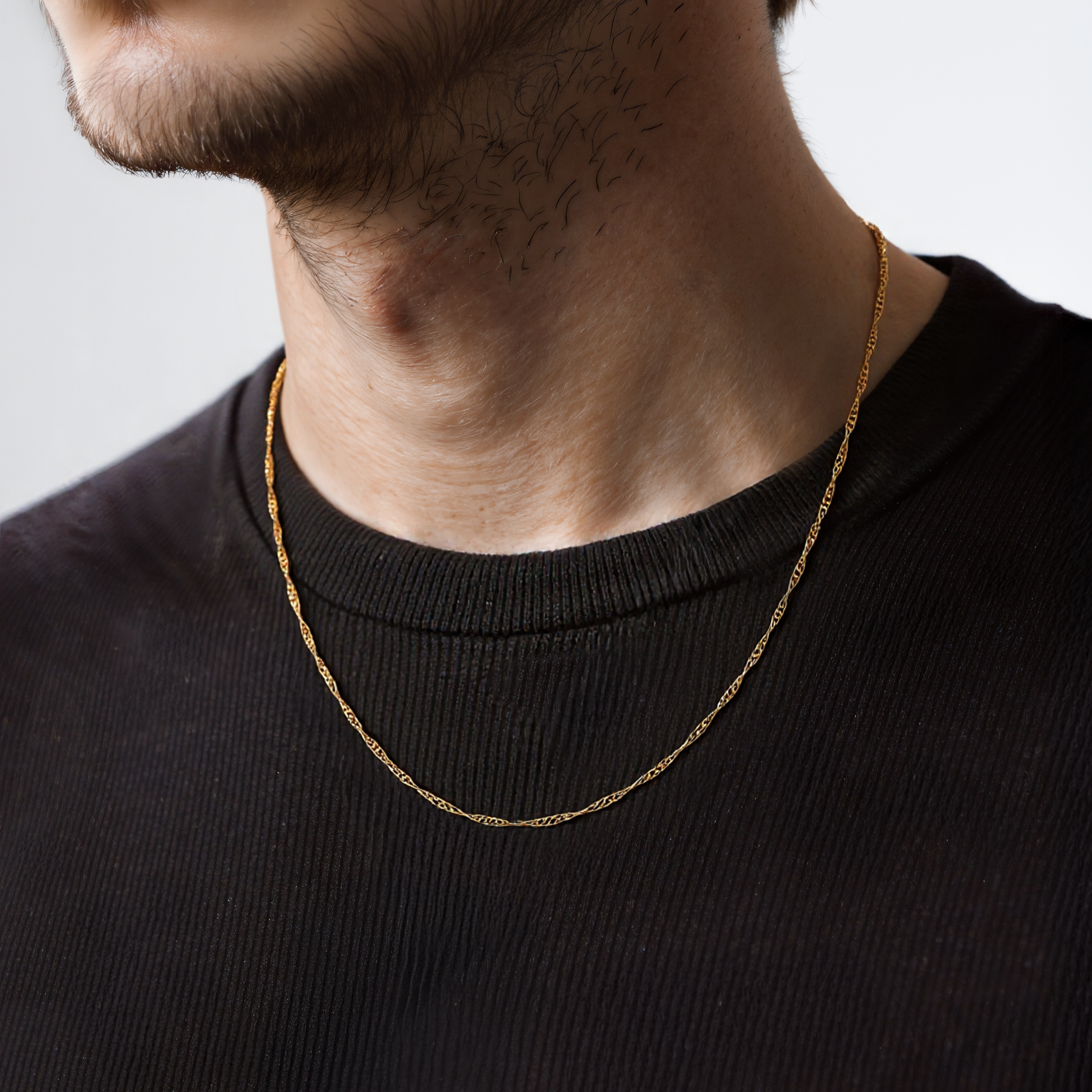 Kette Savicki 0,9 mm: Gold 585, Singapurkette