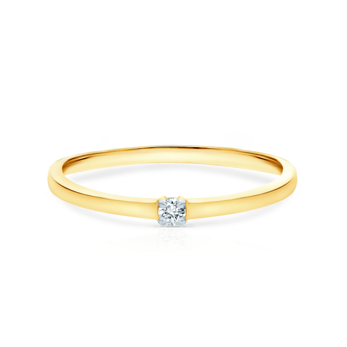 Pierścionek zaręczynowy Savicki: złoty, diament
