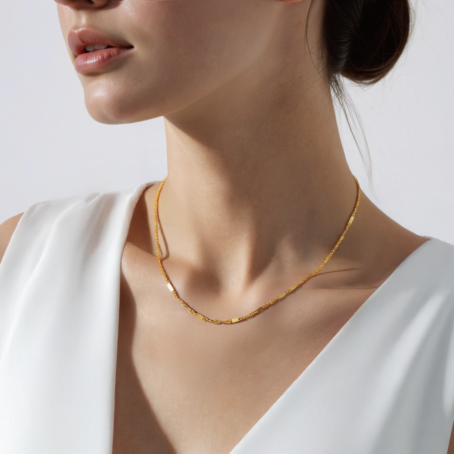 Kette SAVICKI 1,5 mm: Gold 585, Singapurkette mit Platten