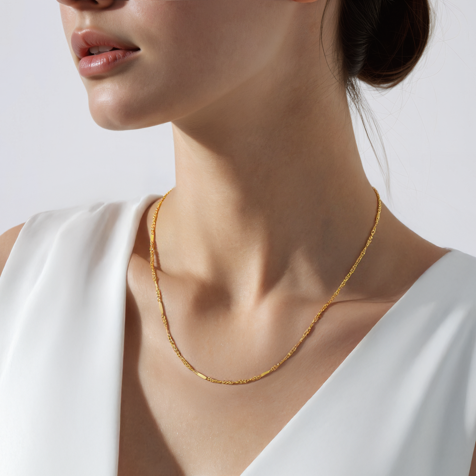 Kette Savicki 1,5 mm: Gold 585, Singapurkette mit Plättchen - 5