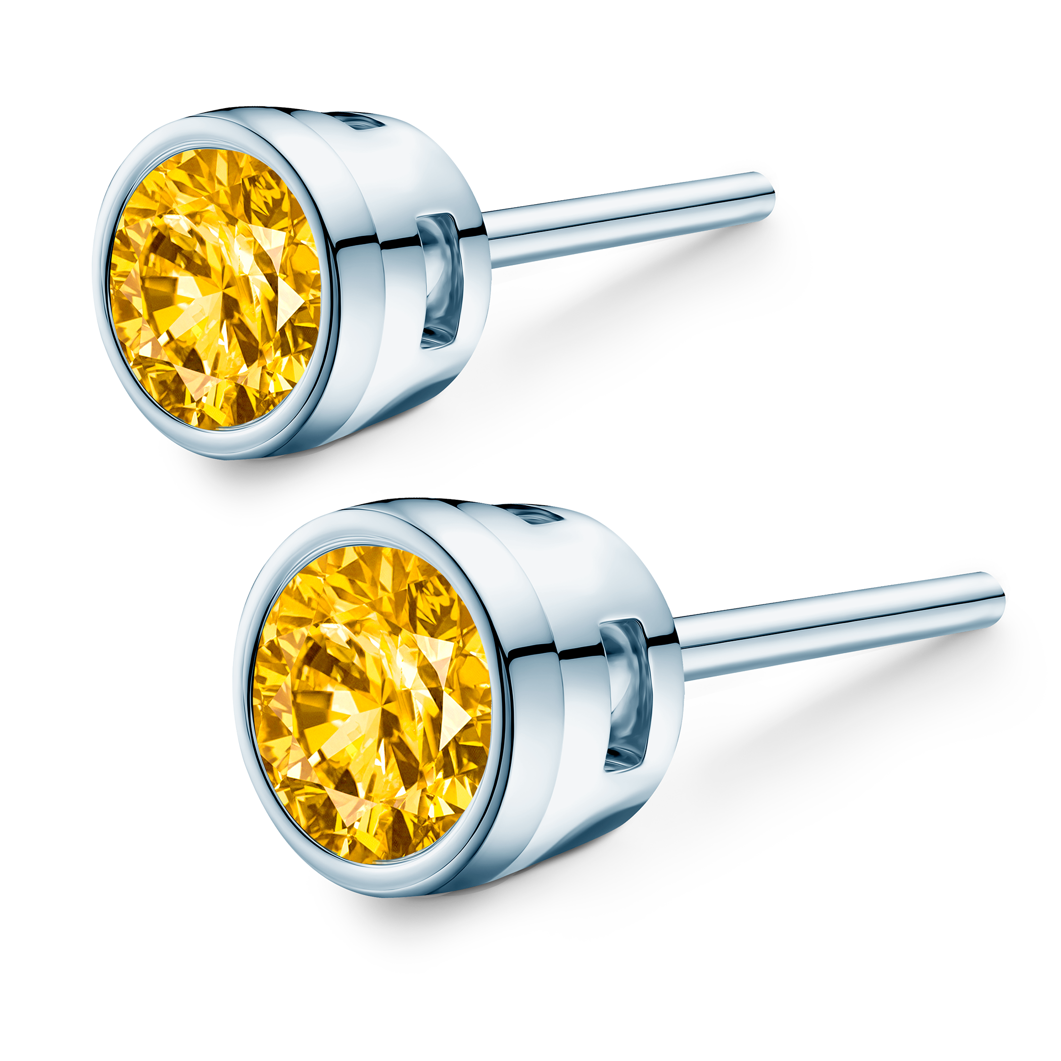 Kolczyki The Journey: białe złoto, żółte diamenty laboratoryjne