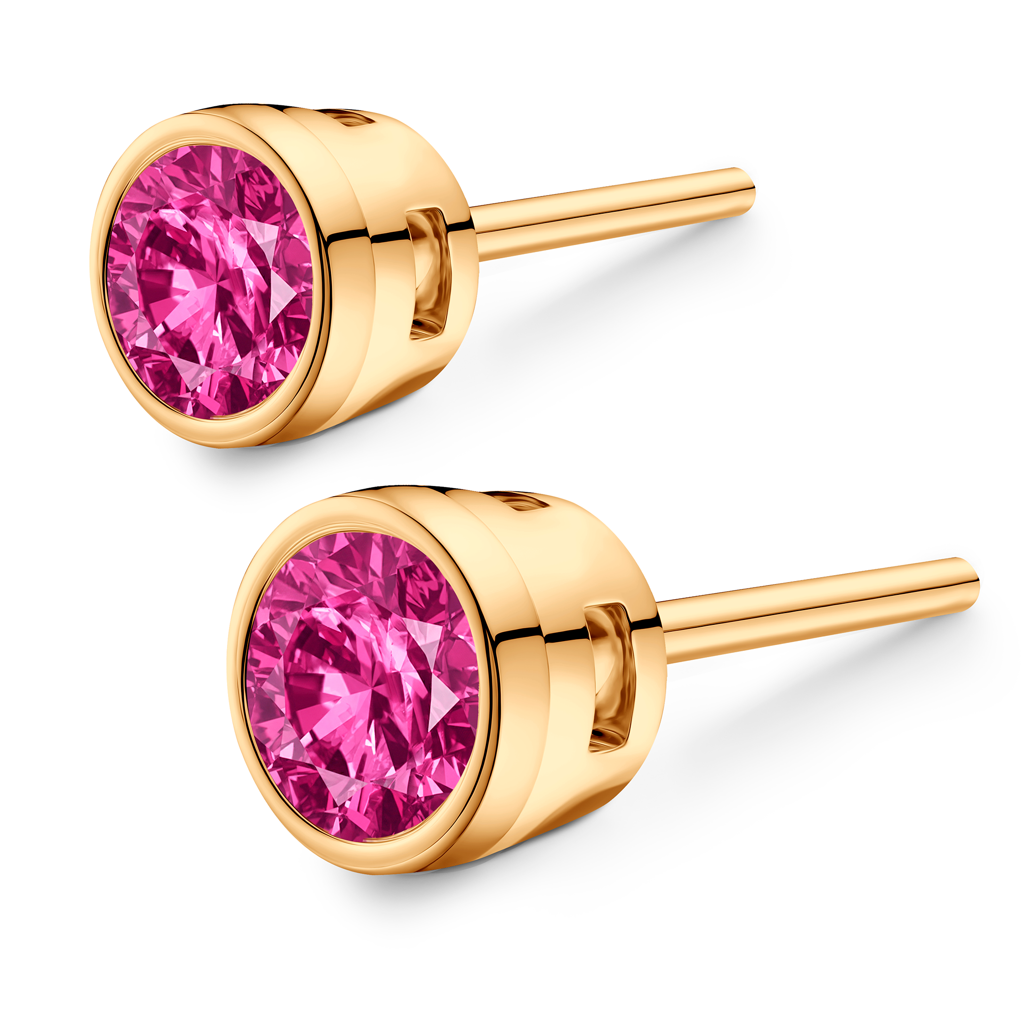 Kolczyki The Journey: złote, różowe diamenty laboratoryjne