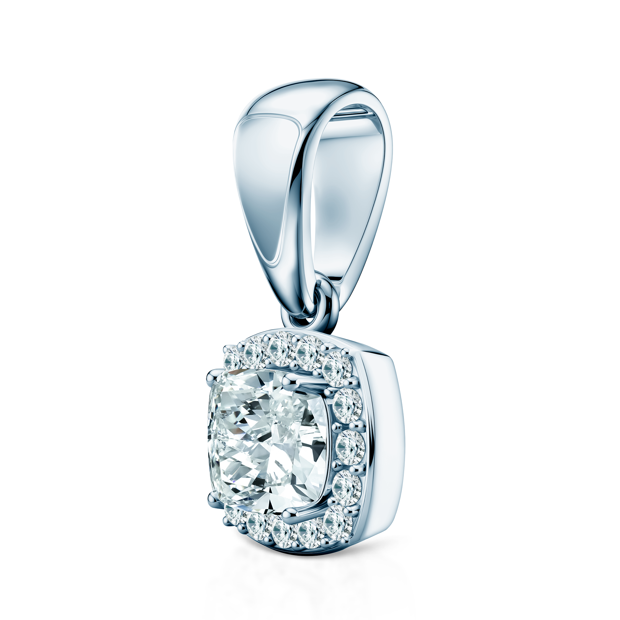 Zawieszka This is Love: białe złoto, diamenty laboratoryjne w szlifie poduszkowym - 3