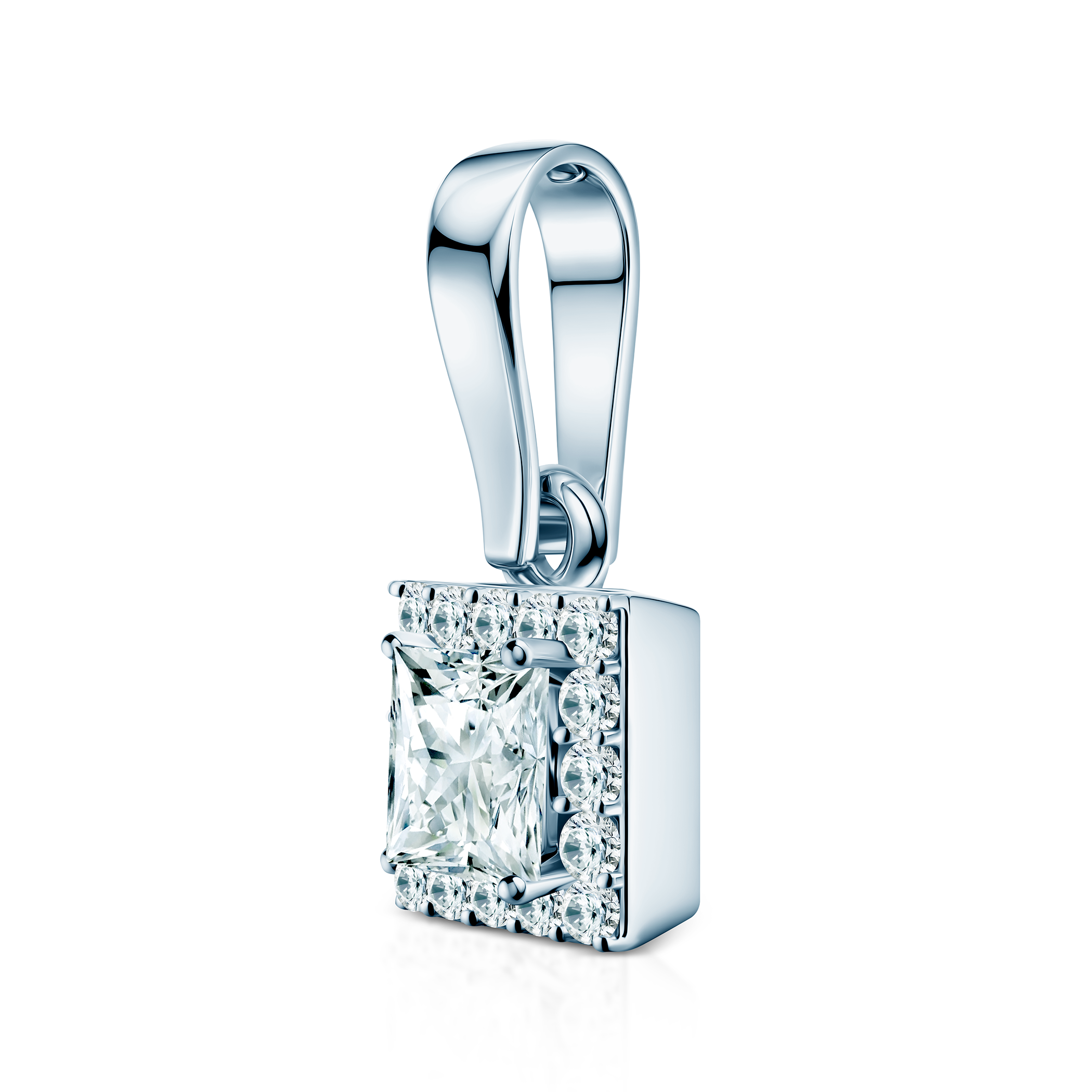 Zawieszka This is Love: białe złoto, diamenty w szlifie princessa - 3