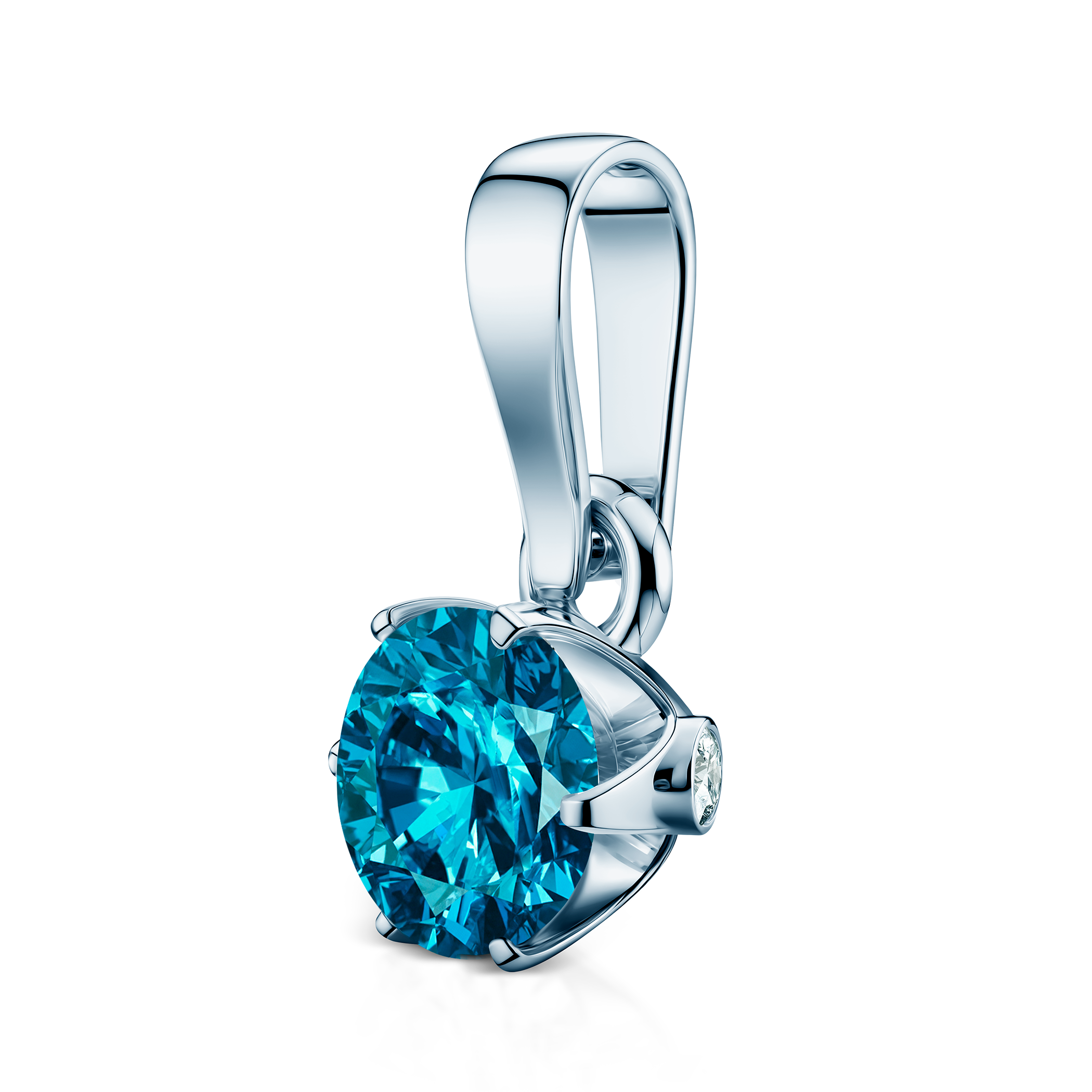 Zawieszka The Journey: białe złoto, niebieski diament laboratoryjny