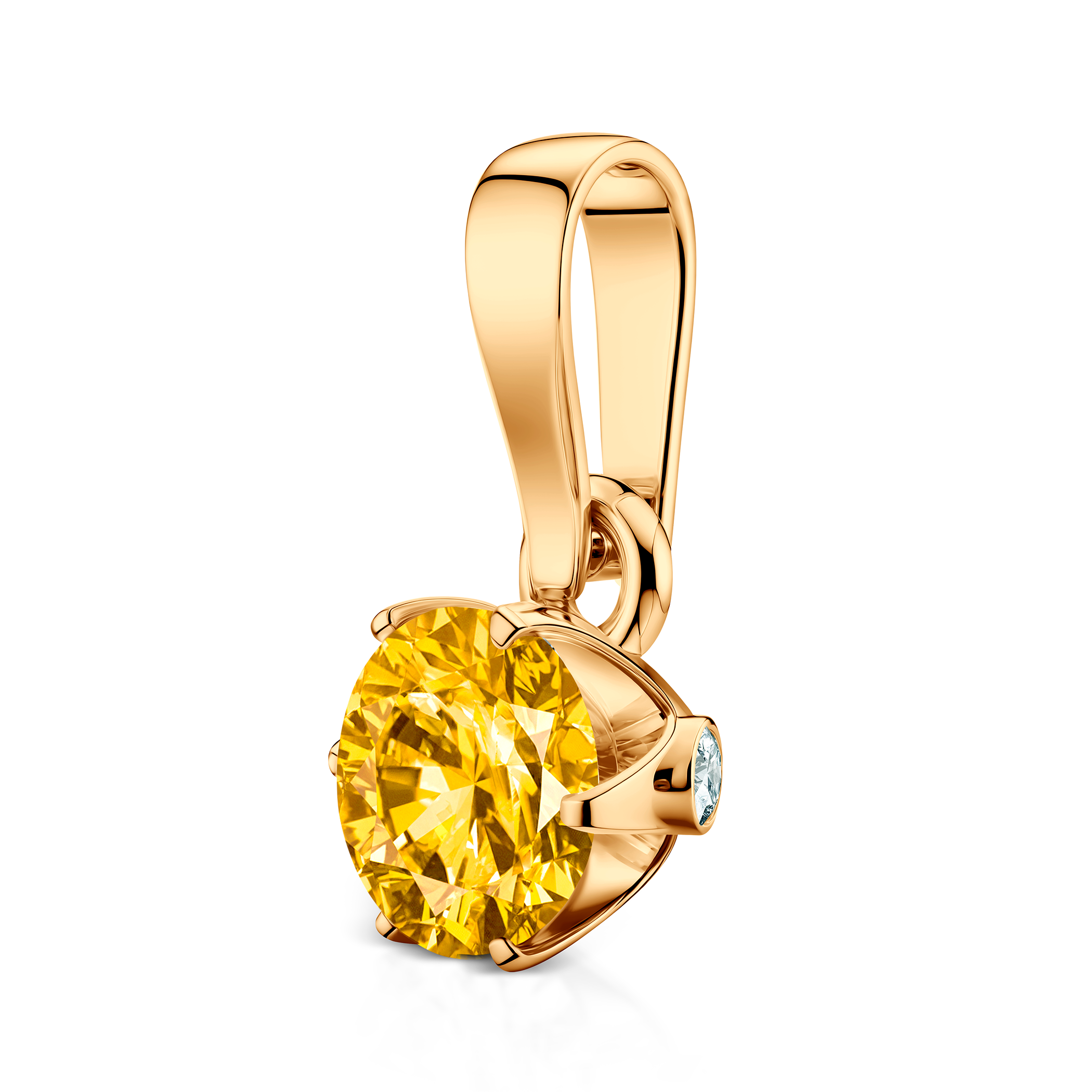 Zawieszka The Journey: złota, żółty diament laboratoryjny