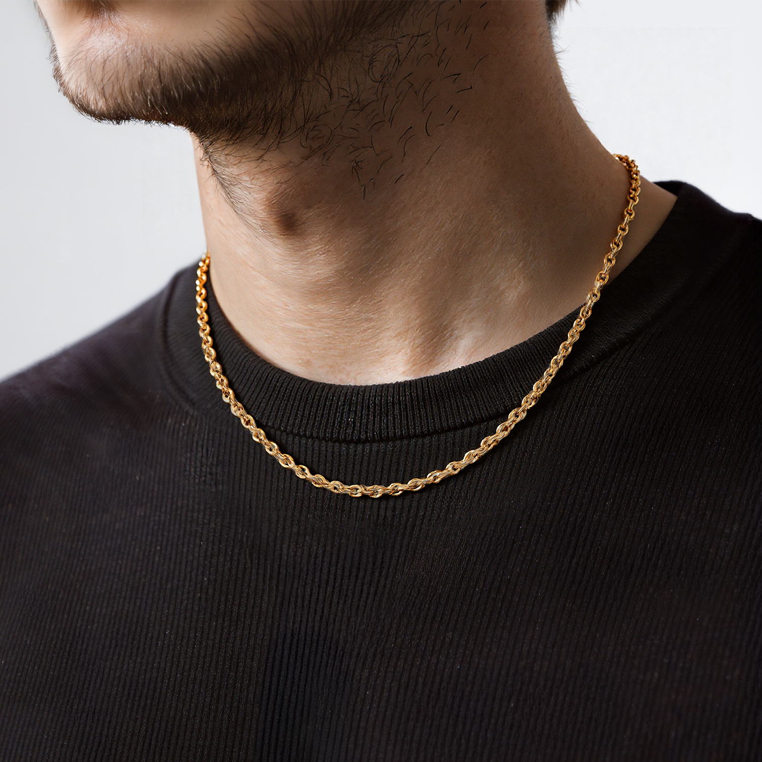 Łańcuszek Savicki 5,3mm: złoty 585, irydia - 6