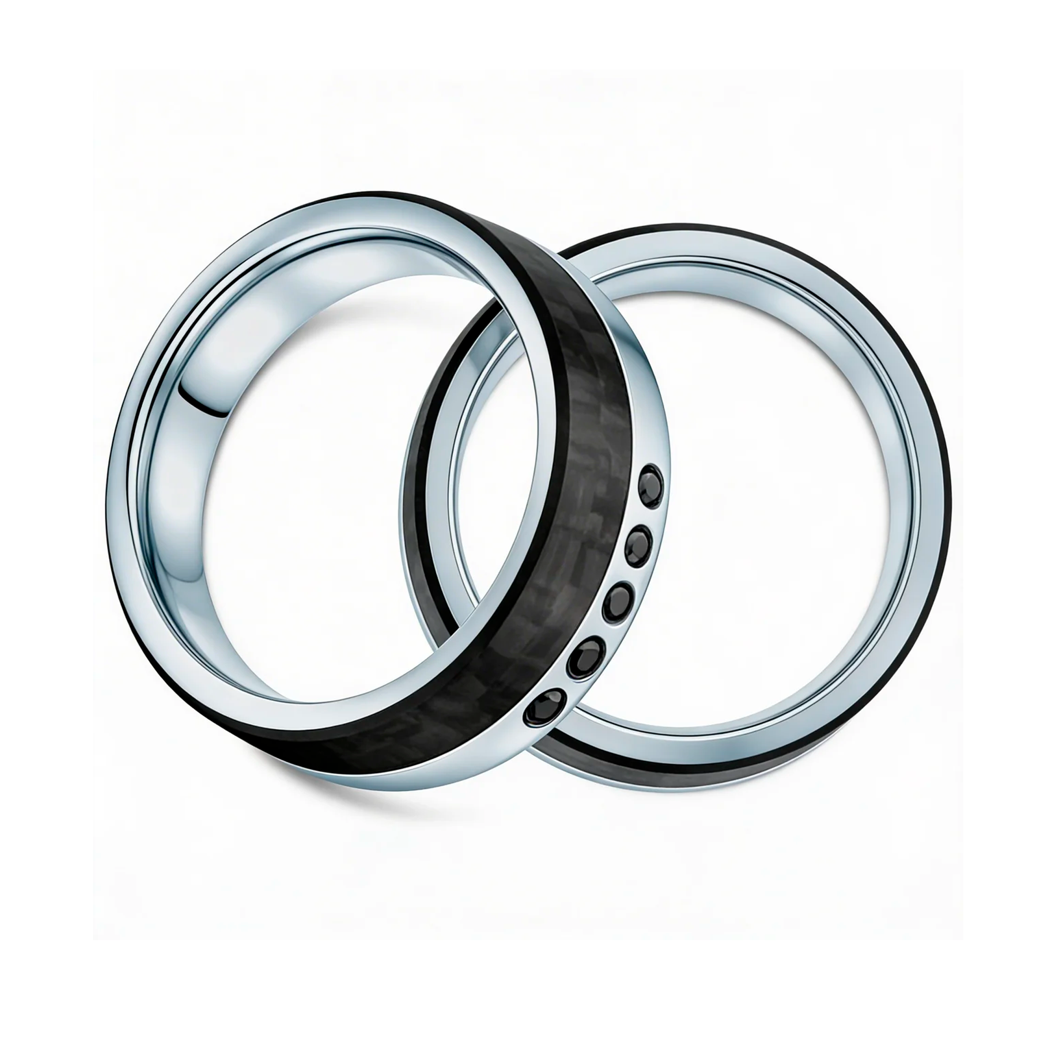 Obrączki ślubne: carbon, tytan, płaski, 4 i 6 mm