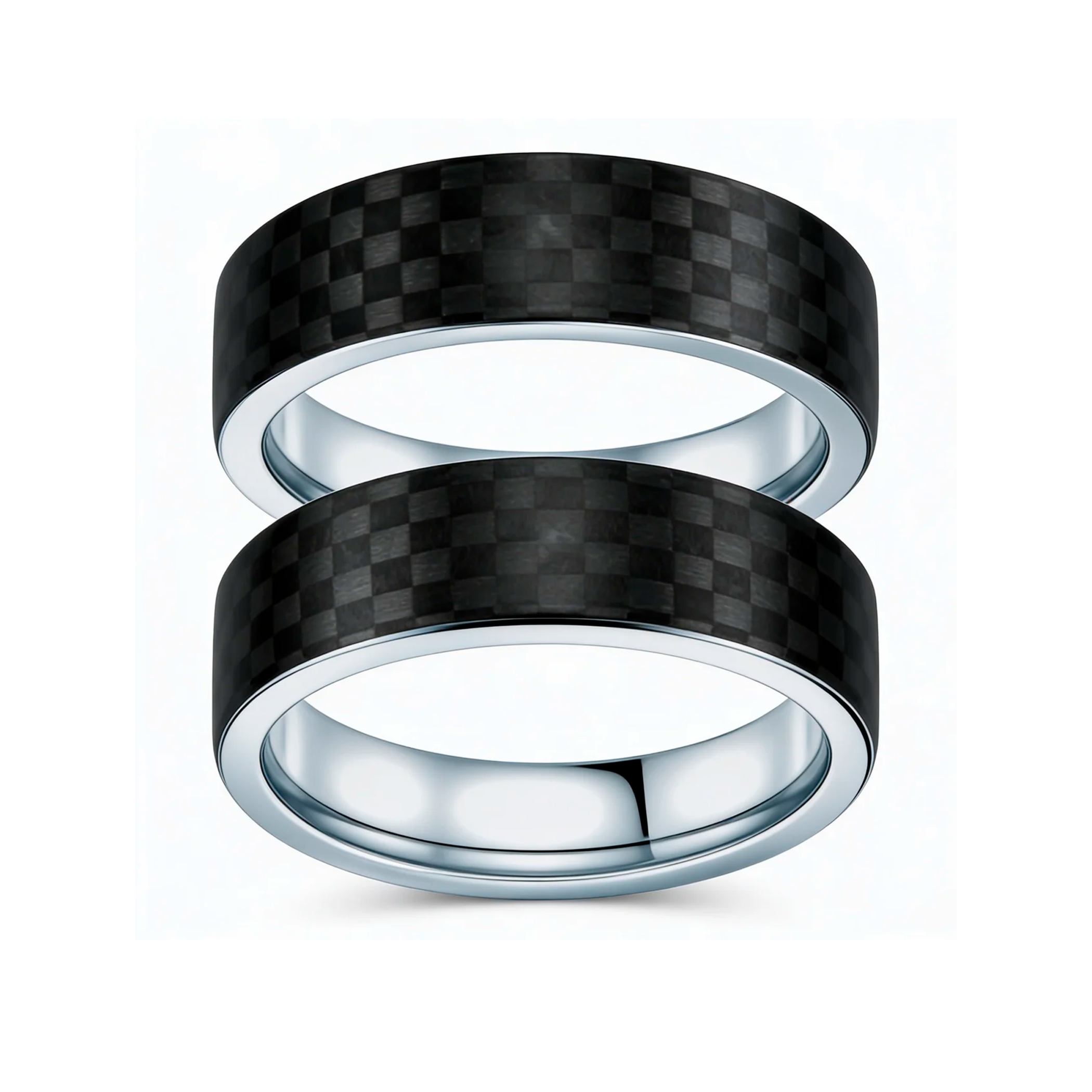 Obrączki ślubne: carbon, tytan, płaskie, 3 i 4 mm