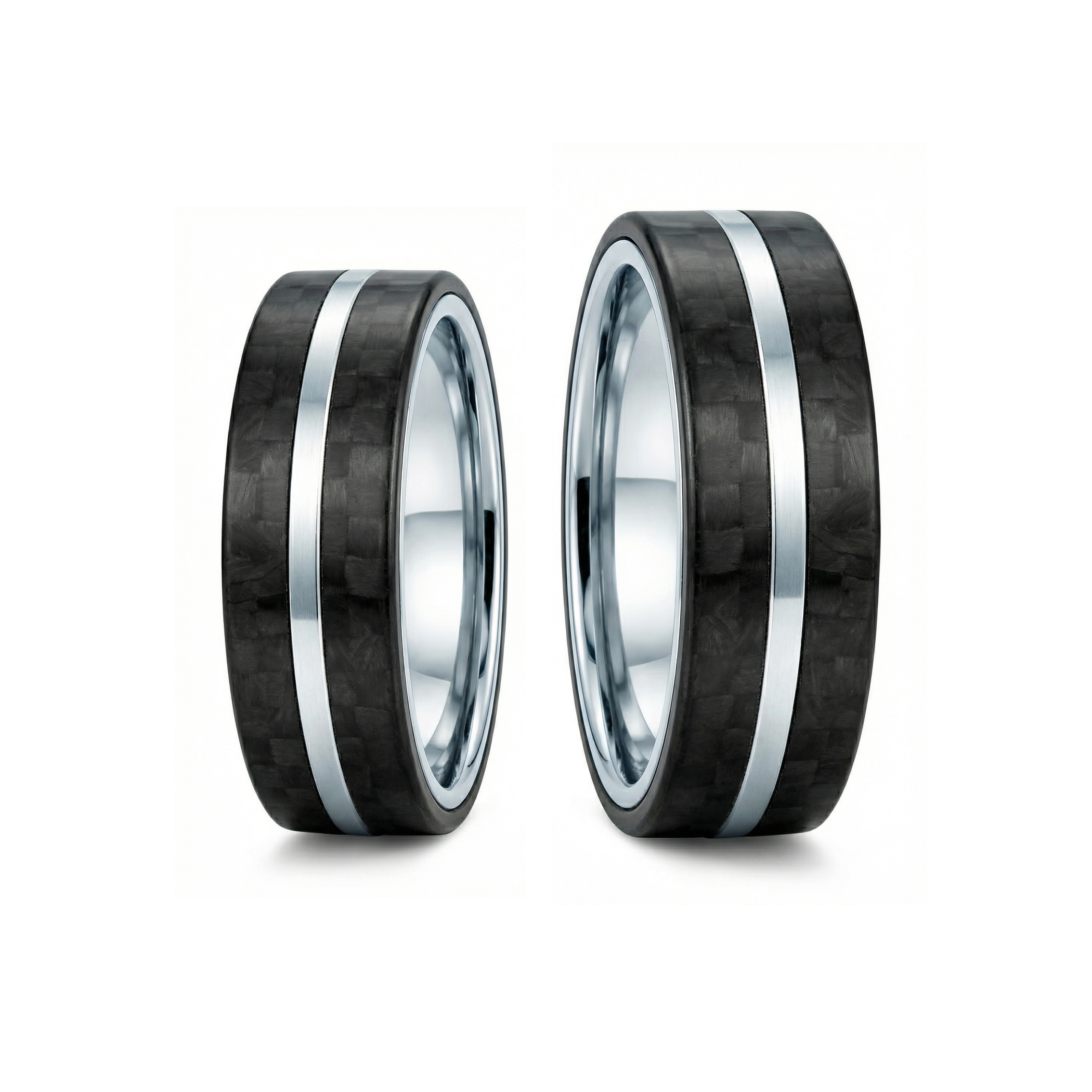 Obrączki ślubne: carbon, tytan, płaskie, 5 i 6 mm