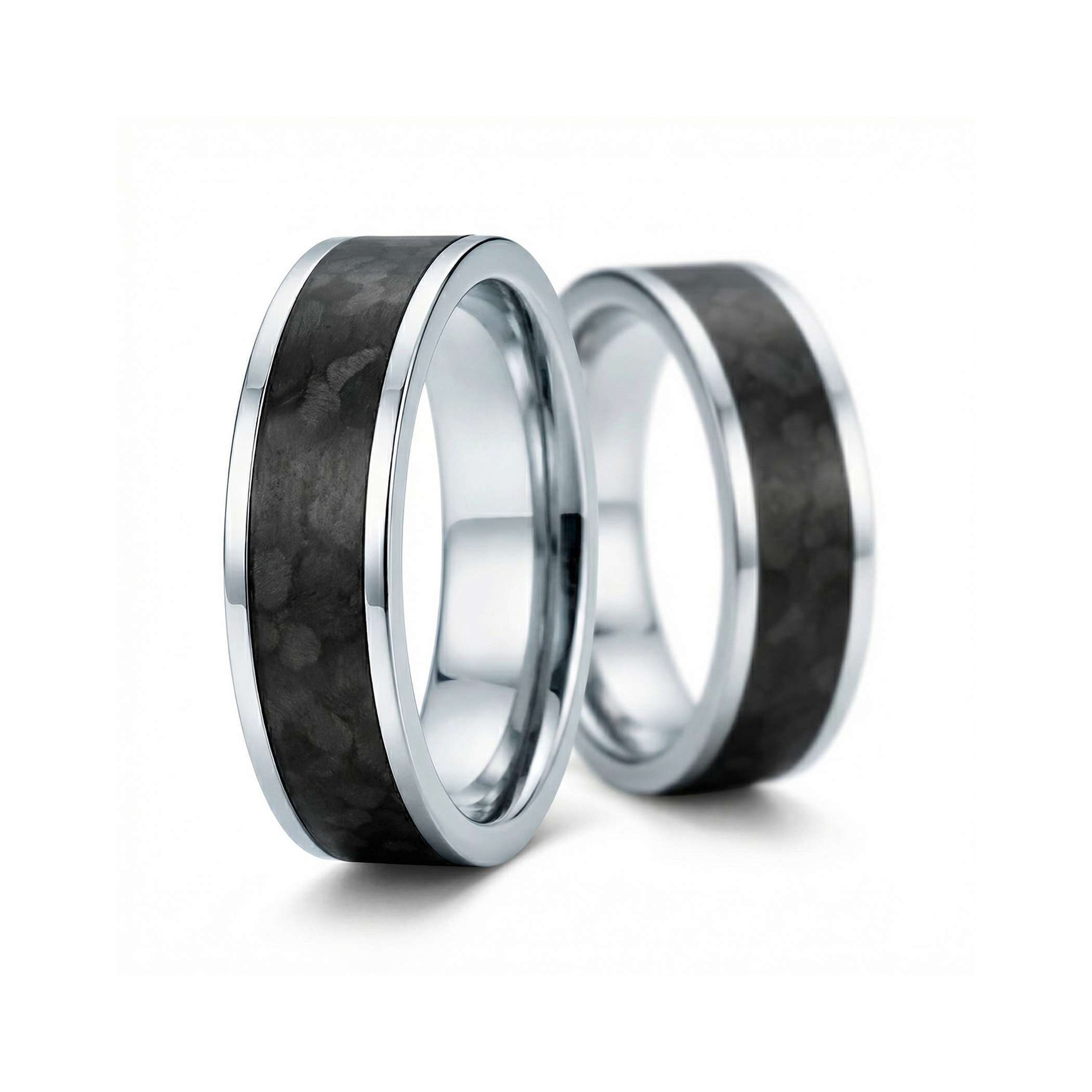 Obrączki ślubne: carbon, tytan, płaskie, 5 i 6 mm