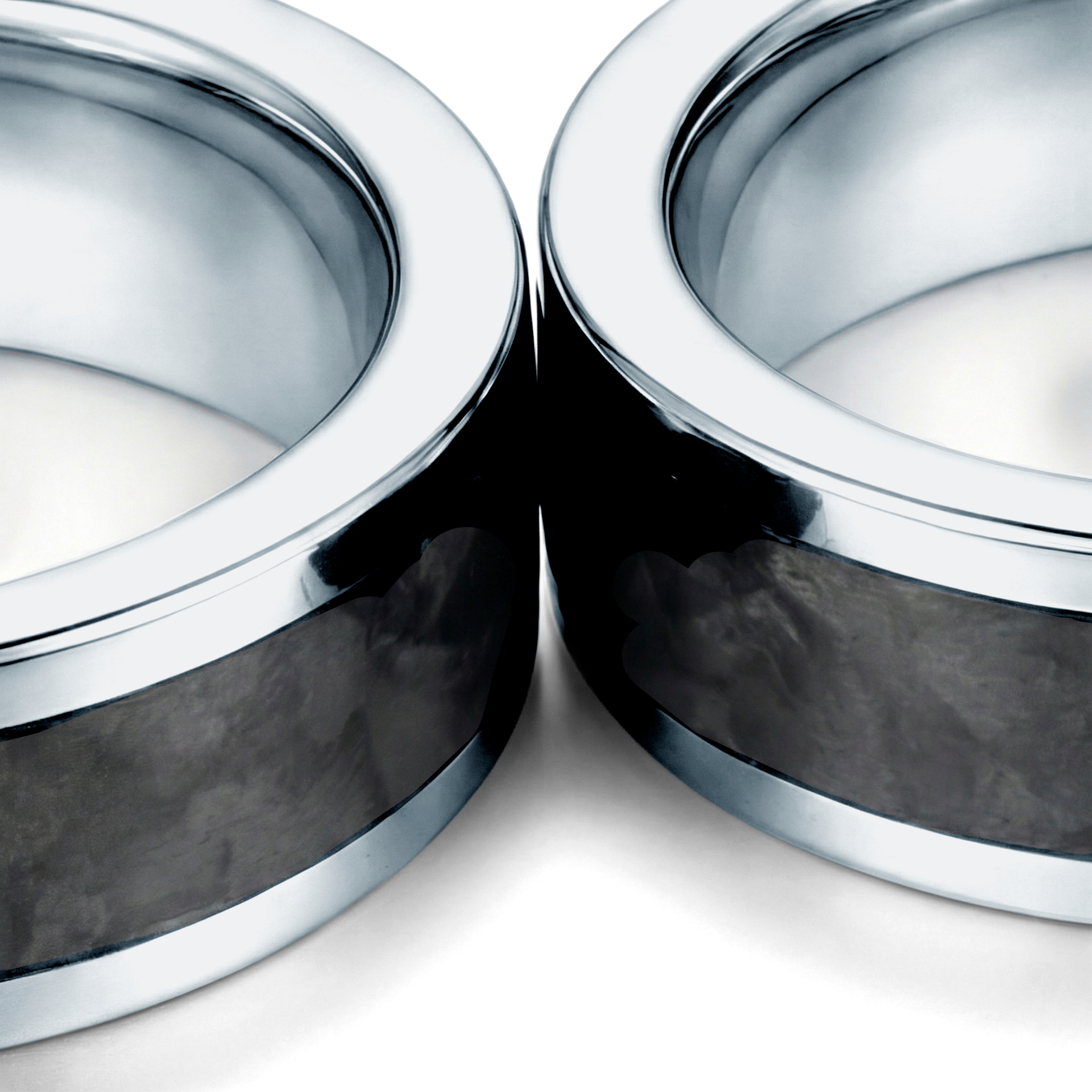 Obrączki ślubne: carbon, tytan, półokrągłe, 4 i 5 mm