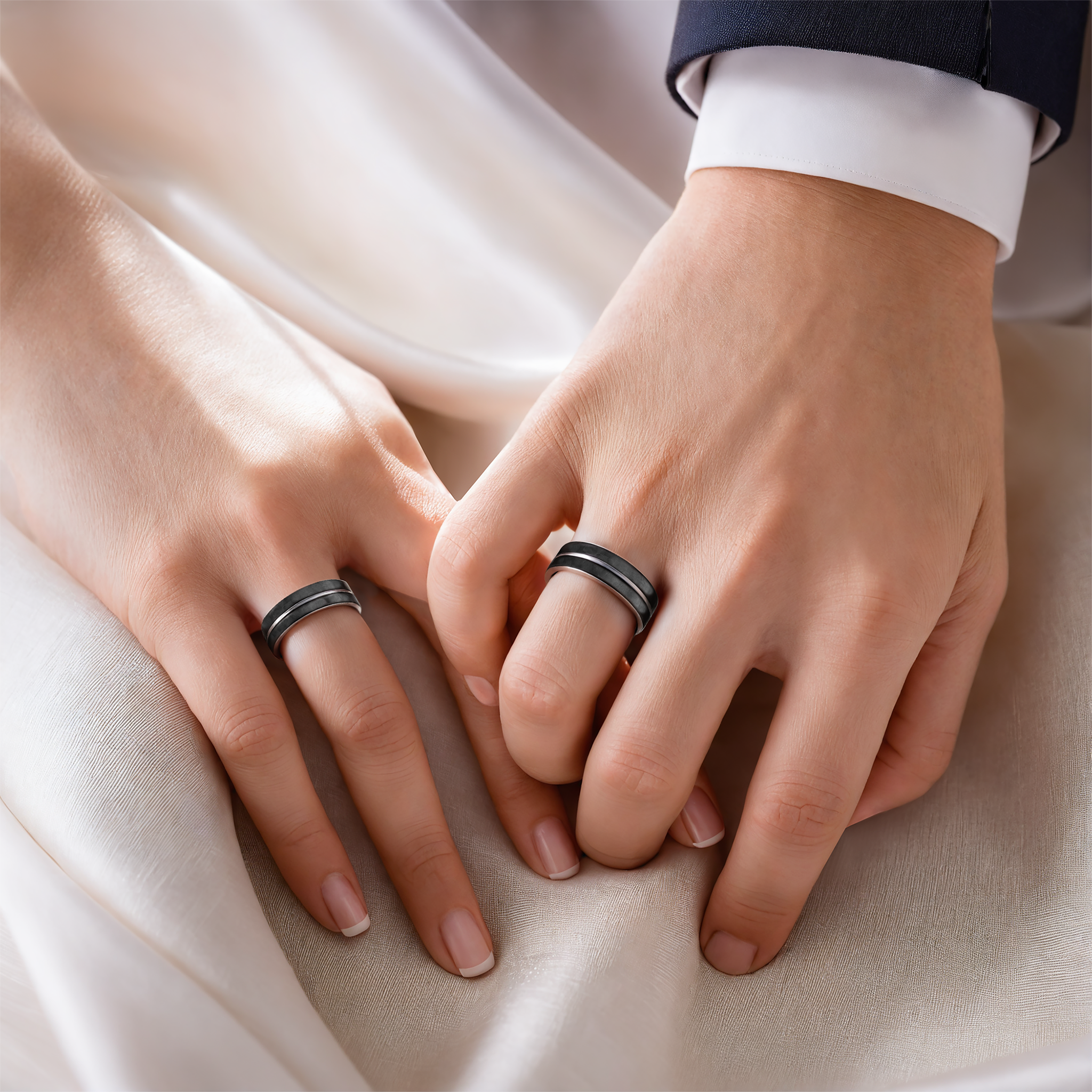 Obrączki ślubne: carbon, tytan, płaskie, 5 i 6 mm