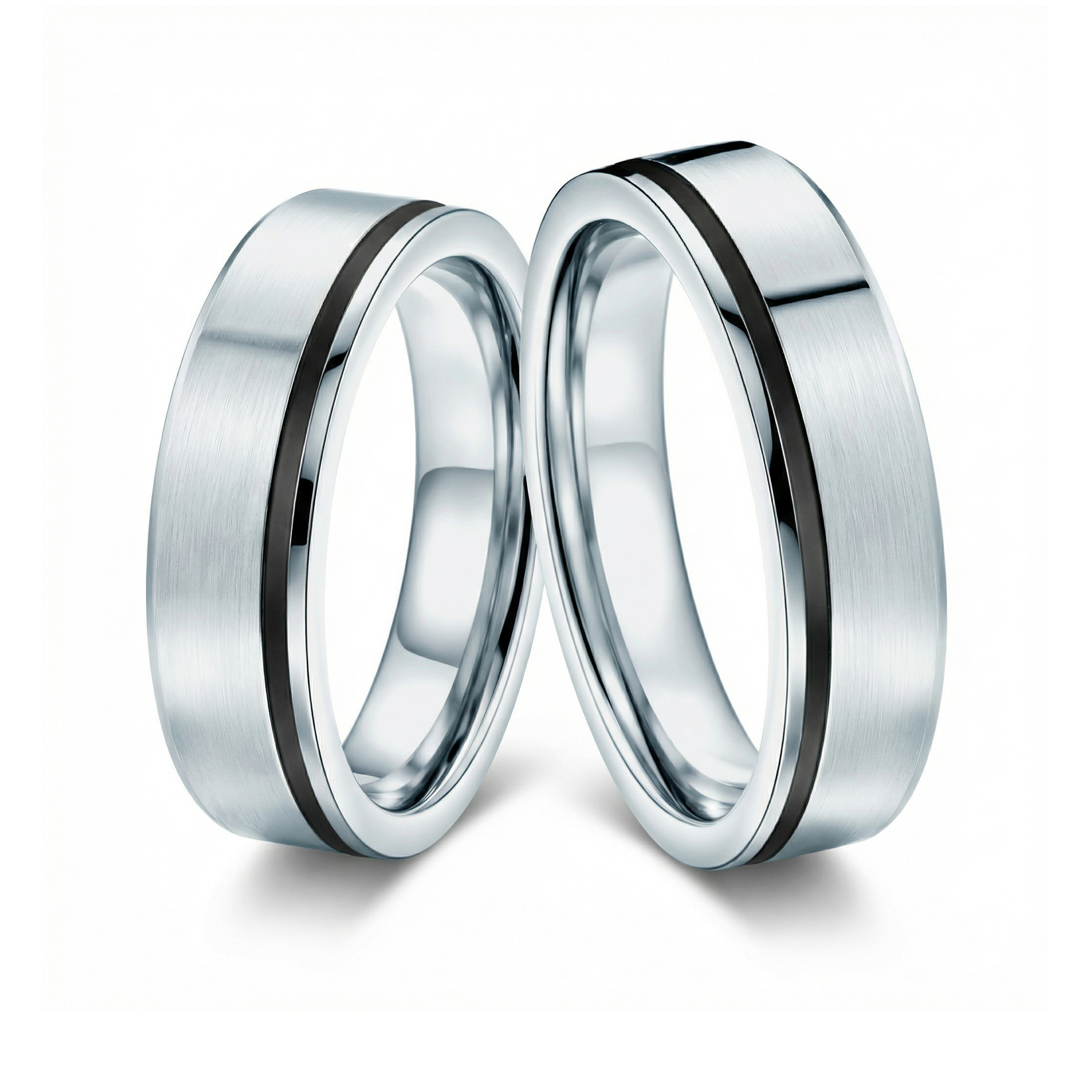 Obrączki ślubne: carbon, tytan, płaskie, 4 i 5 mm