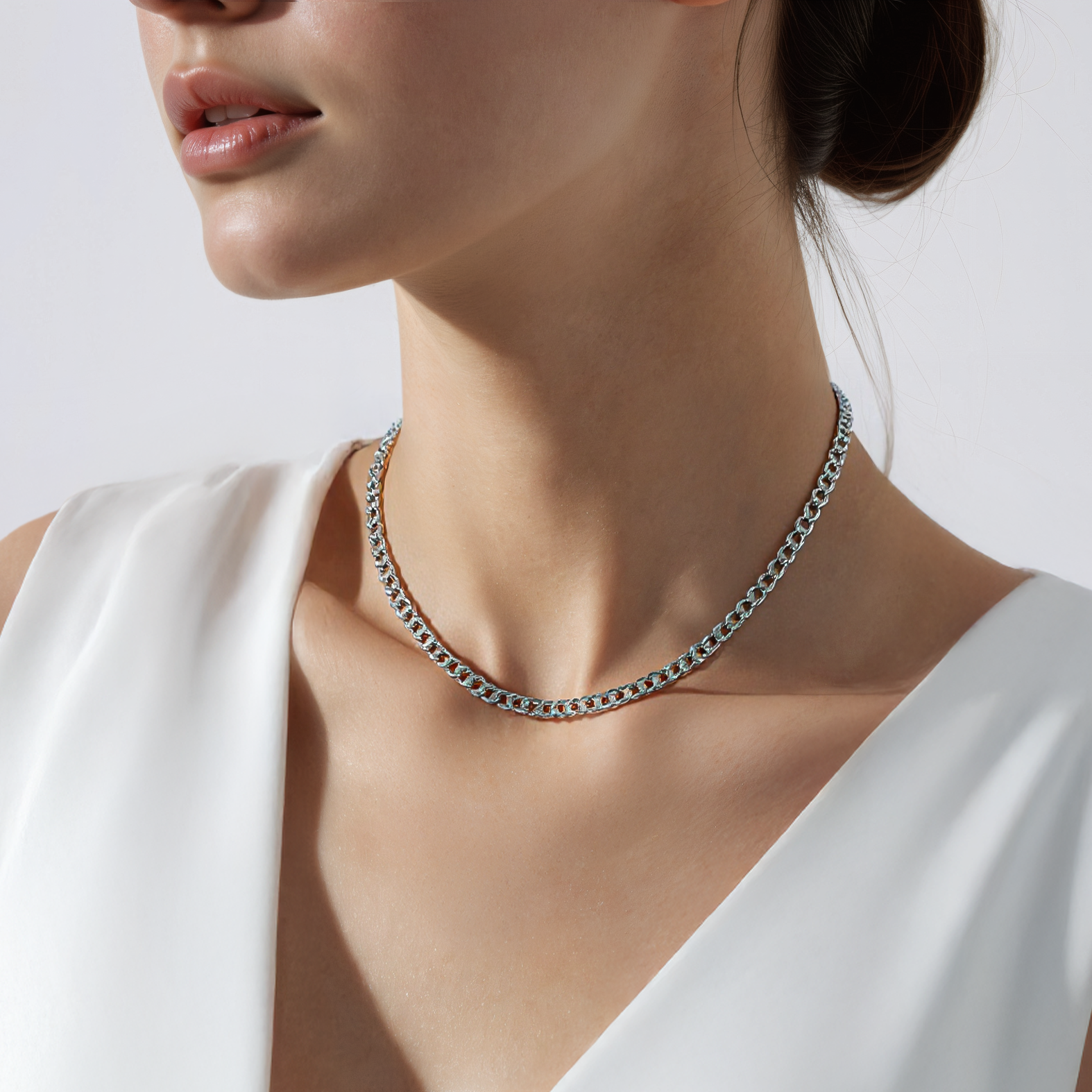 Łańcuszek Savicki 3,6mm: białe złoto 585, pancerka - 5