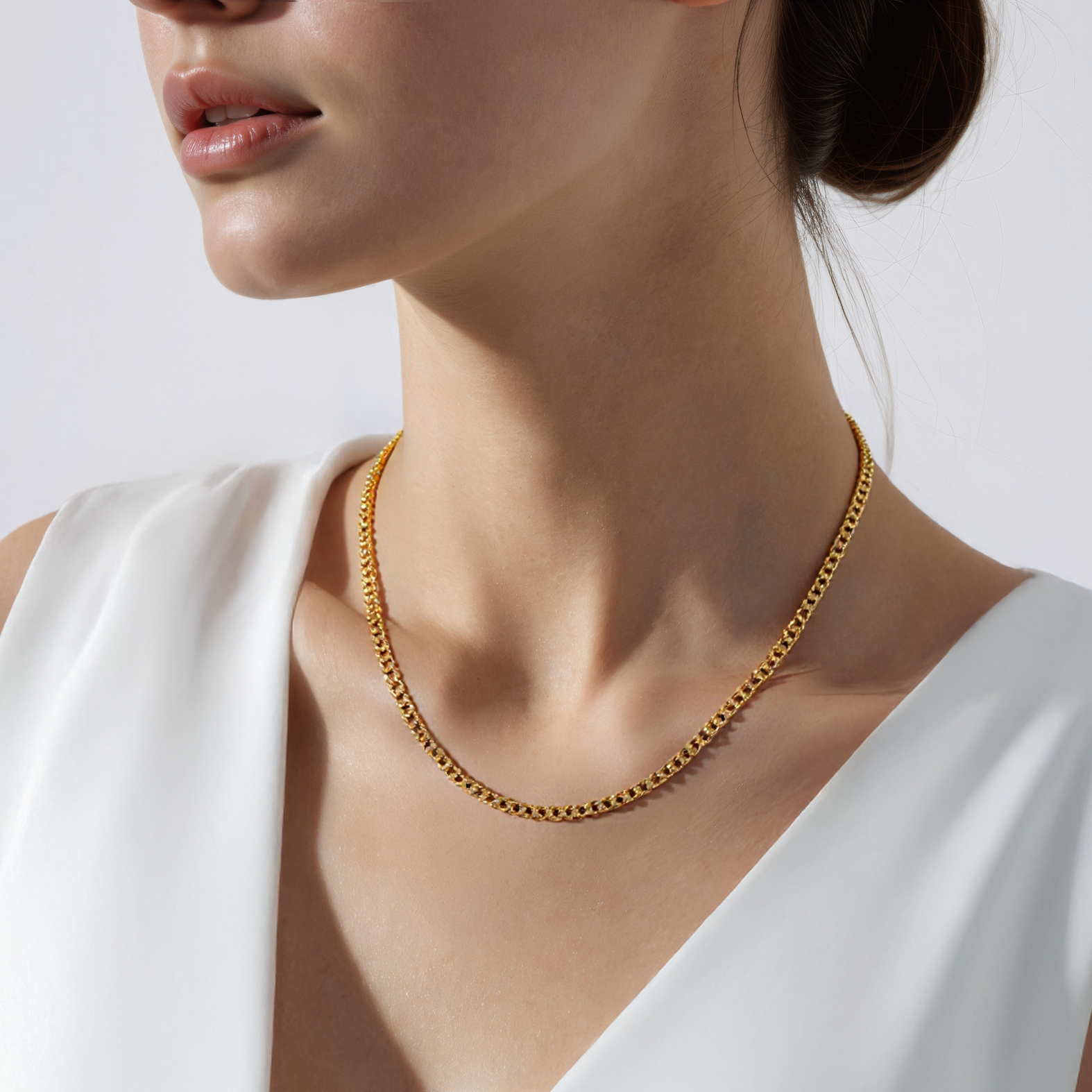 Kette Savicki 3,2 mm: Gold 585, Panzerkette flach - 4