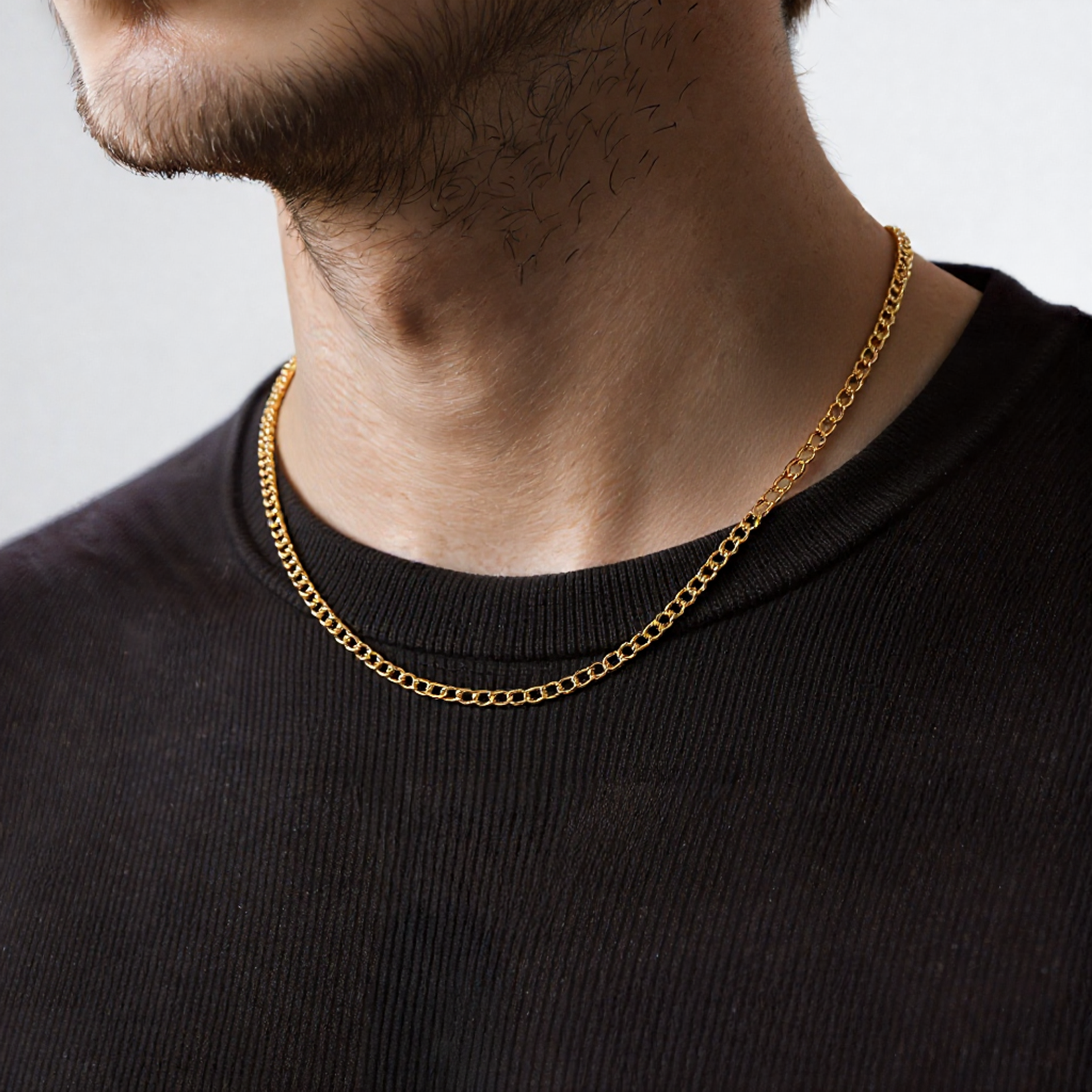 Kette Savicki 3,2 mm: Gold 585, Panzerkette flach - 5