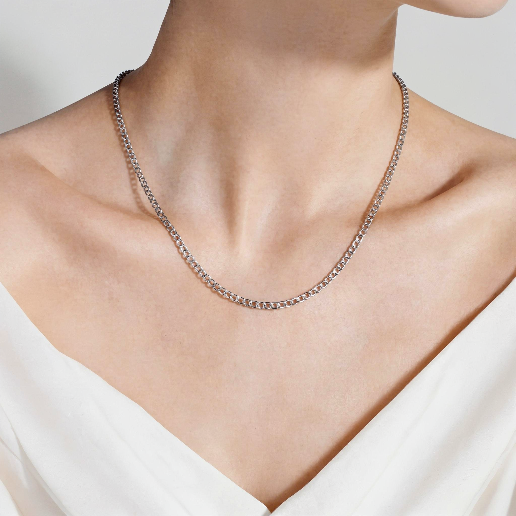 Łańcuszek Savicki 2,5mm: białe złoto 585, pancerka - 5