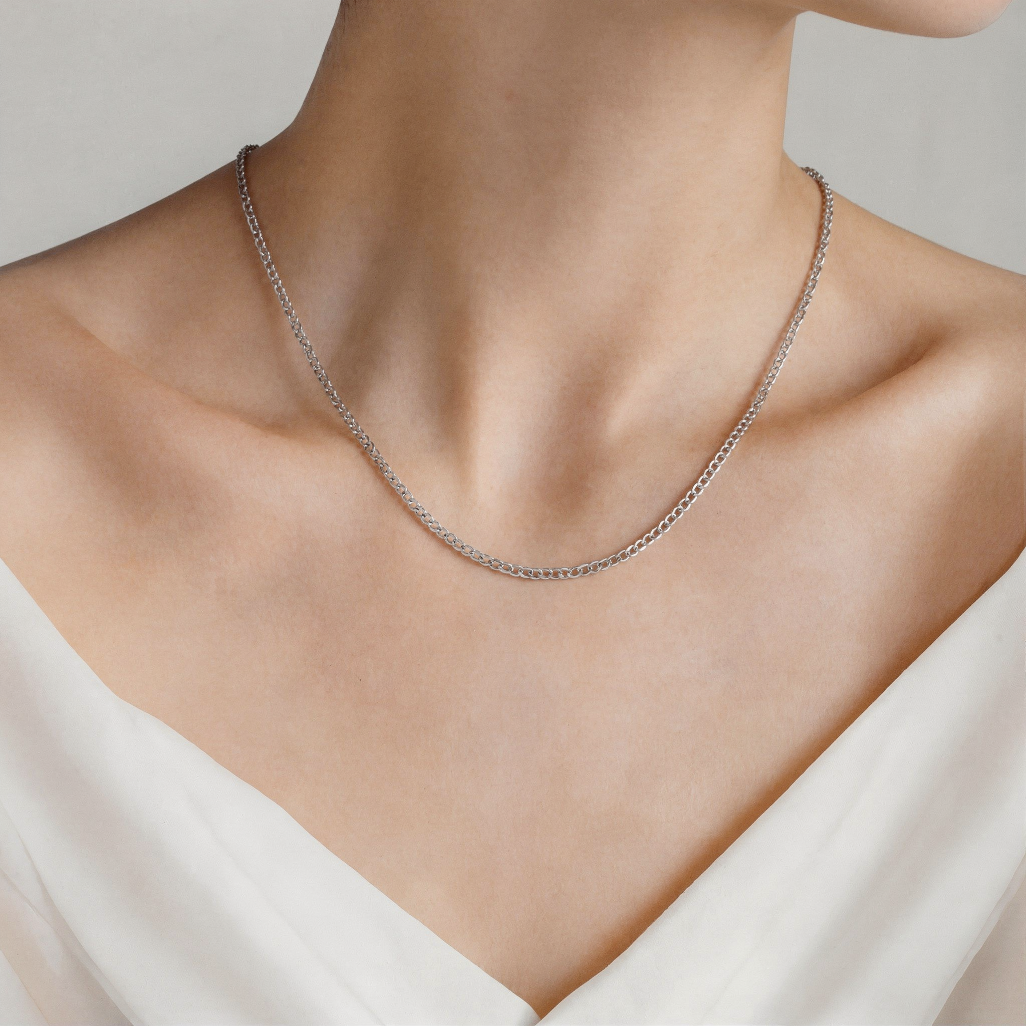 Kette SAVICKI 2,5 mm: Weißgold 585, Panzerkette - 5