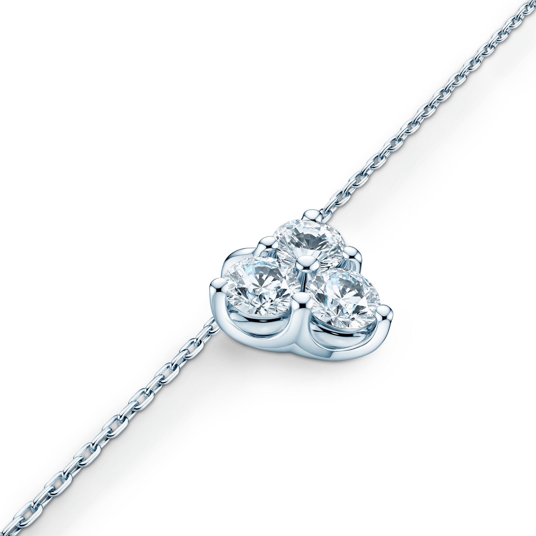 Naszyjnik z białego złota 585 z białymi diamentami 0.09ct 45 cm - 3