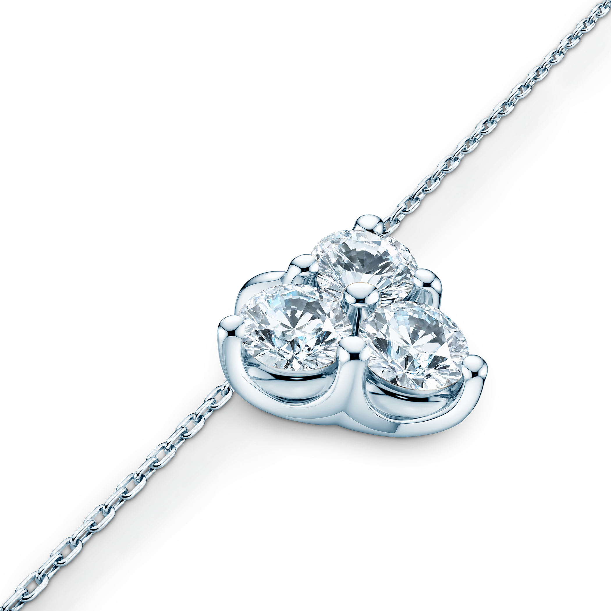 Halskette mit weißen Labordiamanten 0,45 ct 585er Weißgold 45 cm