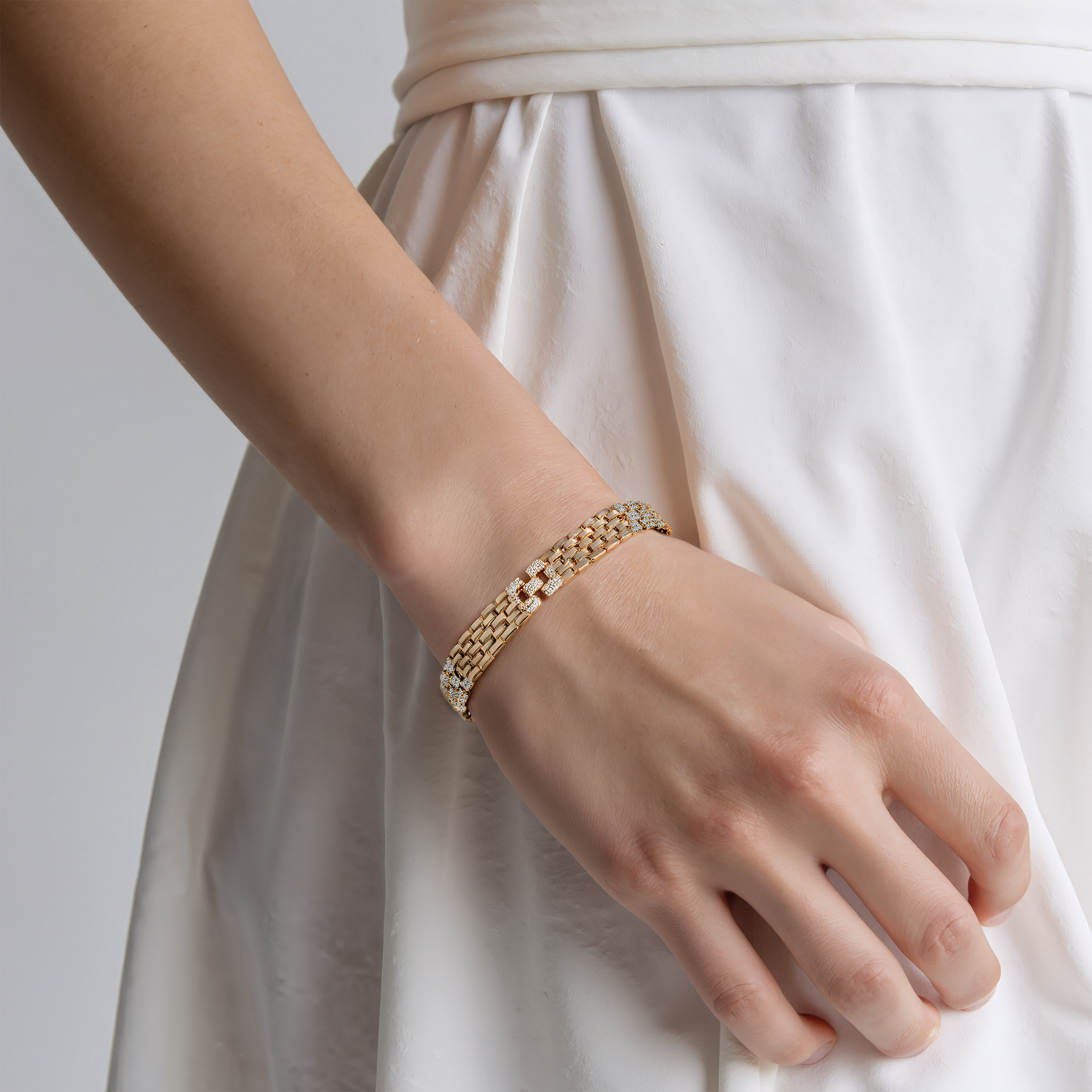 Armband mit Zirkonia 17,7 mm 20,5 cm, 585er Gold - 5