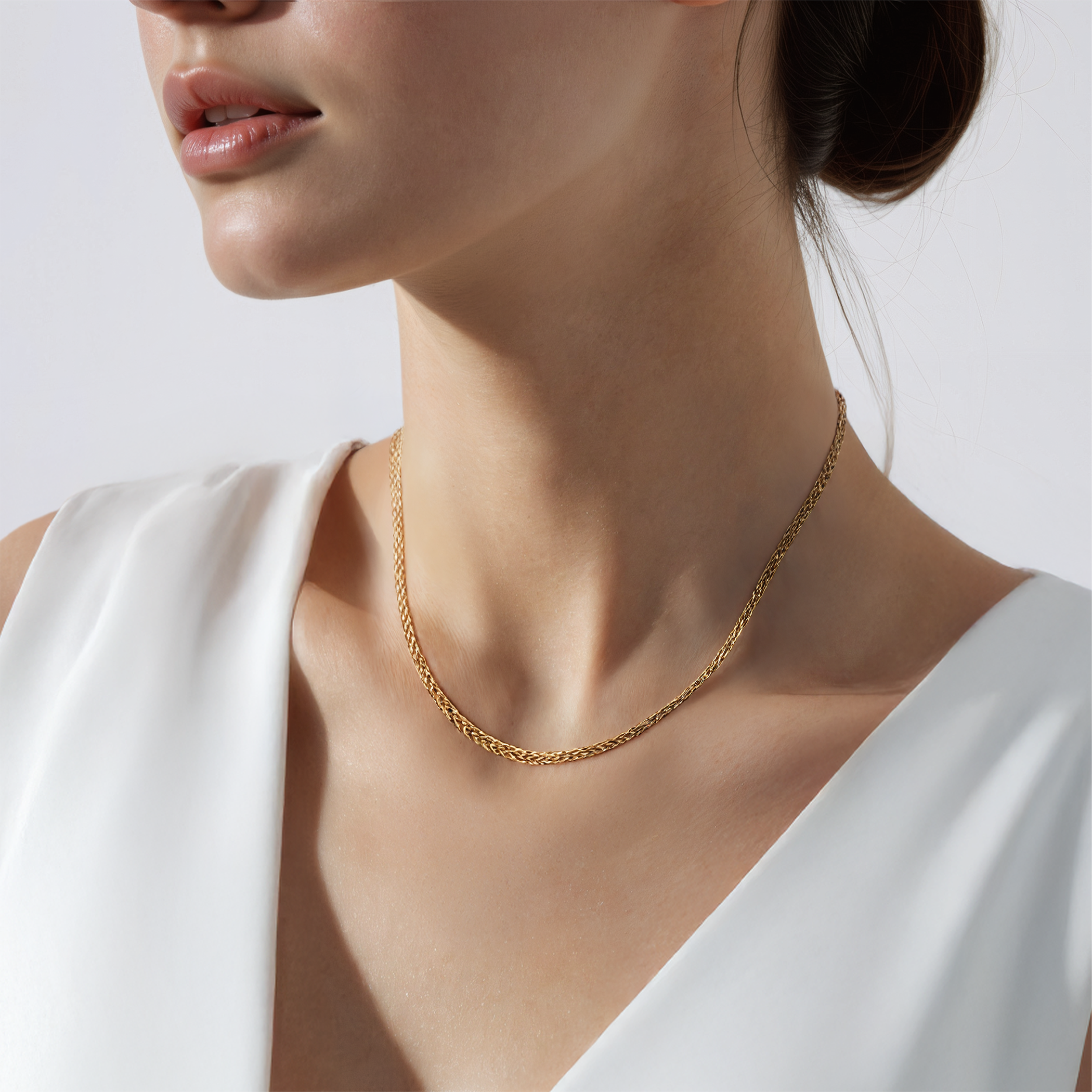 Kette SAVICKI 0,8 mm: zweifarbiges Gold 585, Fuchsschwanzkette - 5