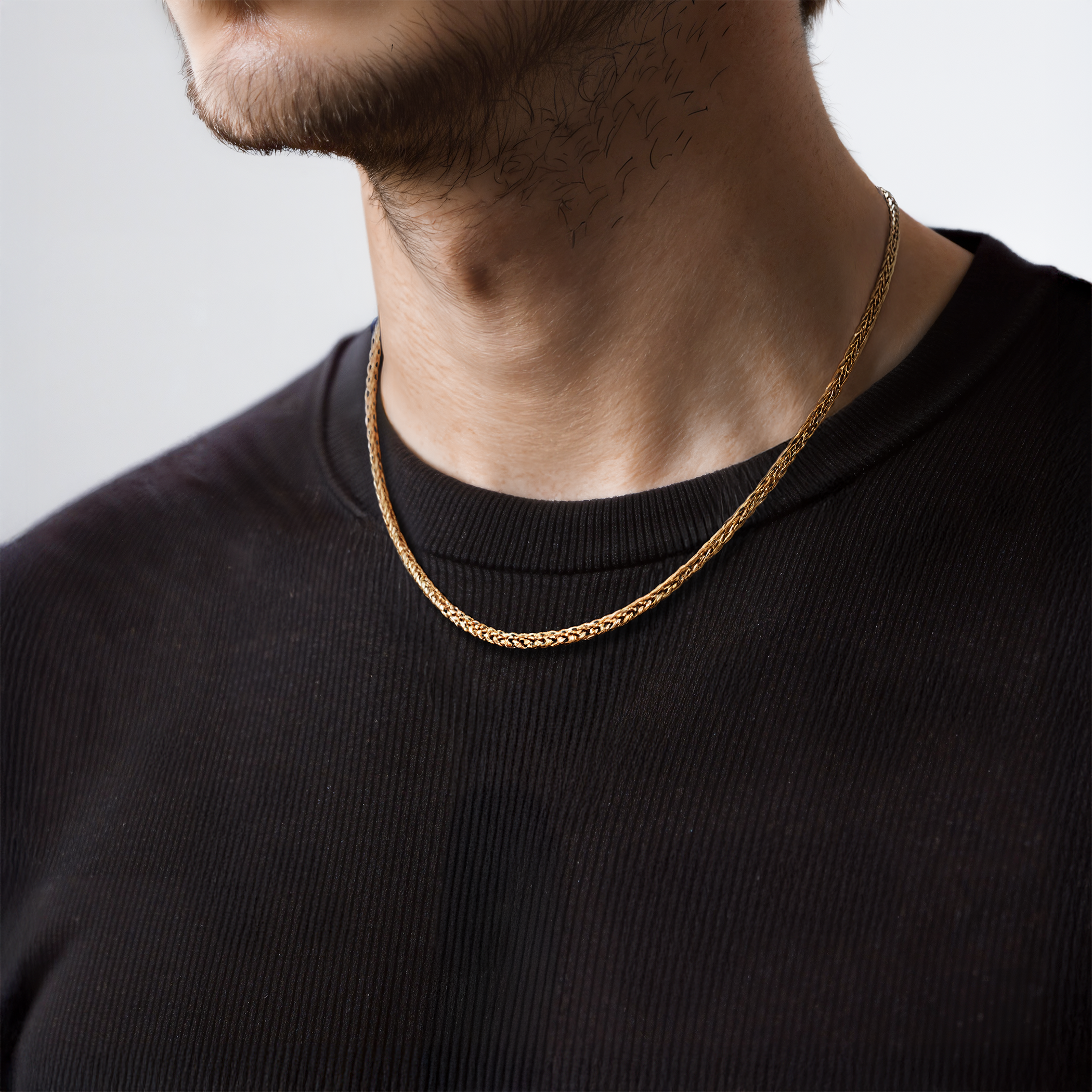 Kette SAVICKI 0,8 mm: zweifarbiges Gold 585, Fuchsschwanzkette - 6