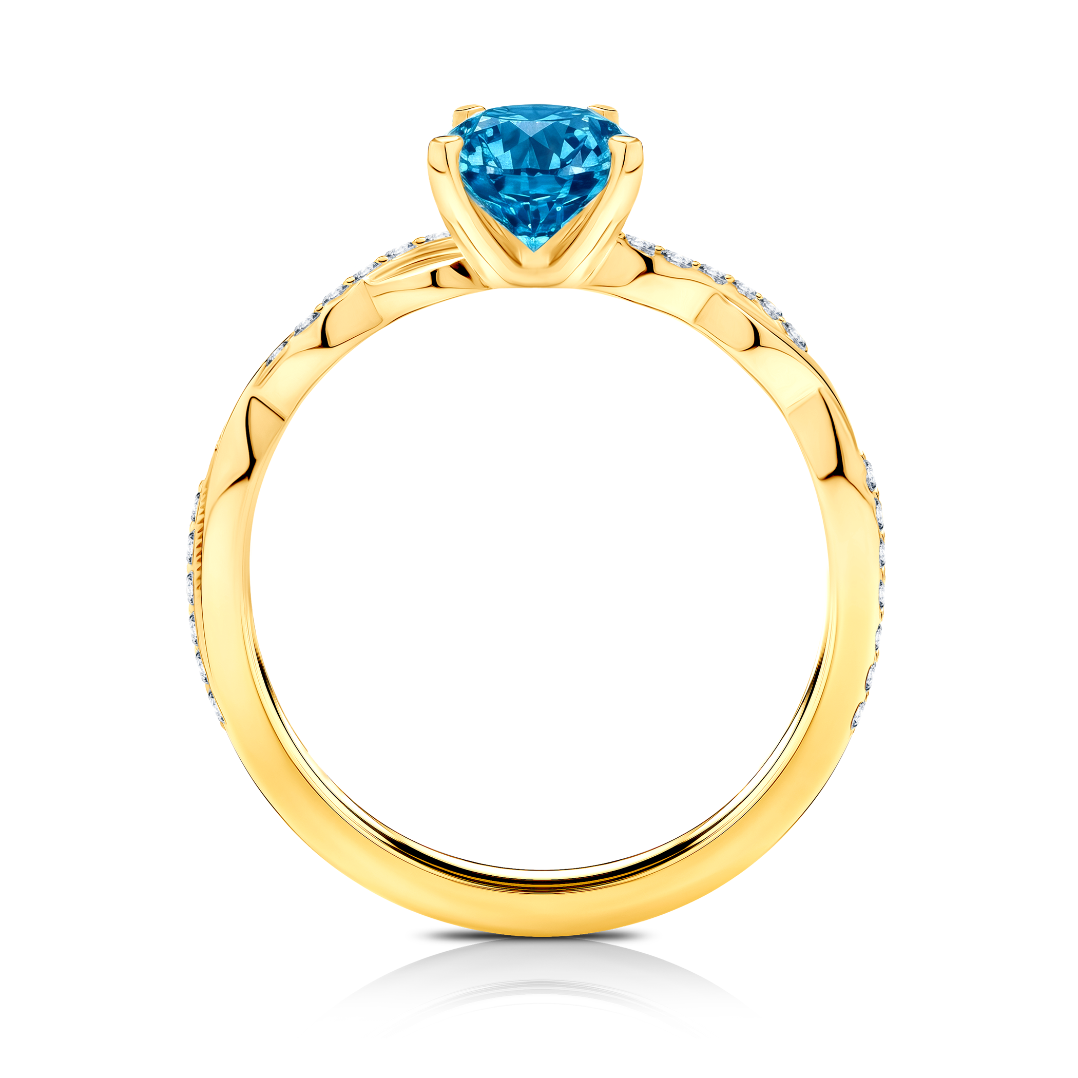 Verlobungsring SAVICKI: Gold, blauer Labordiamant - 3