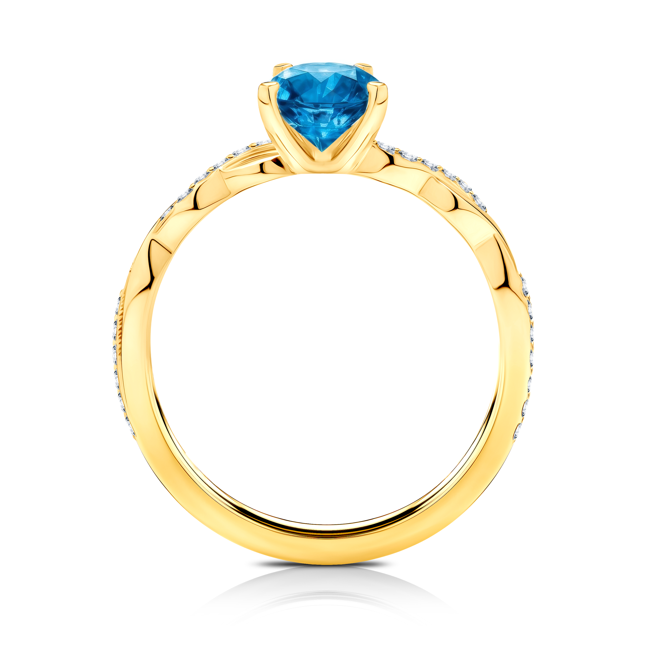 Pierścionek zaręczynowy SAVICKI: złoty, topaz