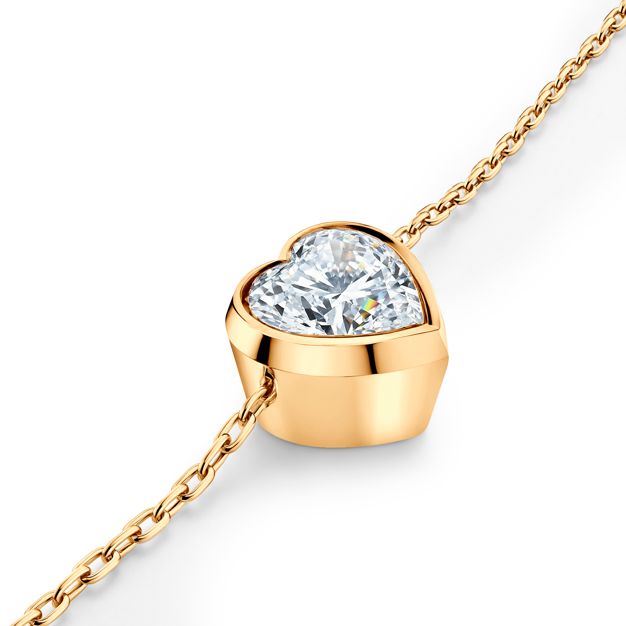 Naszyjnik złoty 585 z białym diamentem 0.08ct 42 cm - 3