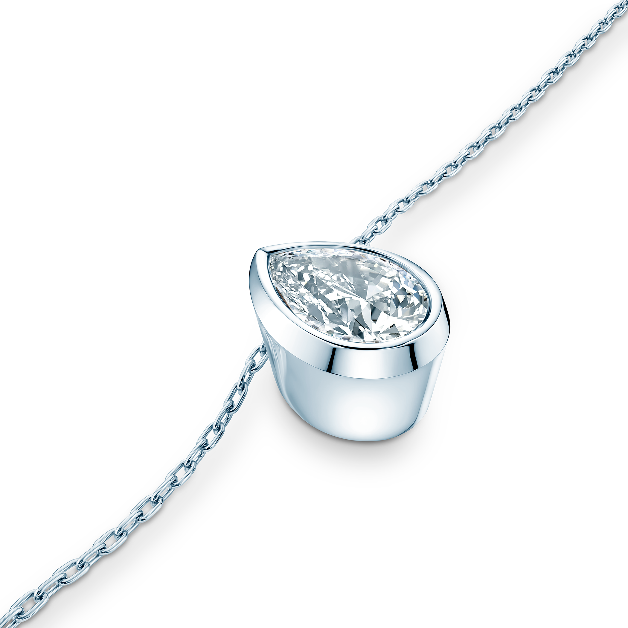 Naszyjnik złoty 585 z białym diamentem 0.08ct 42 cm - 3