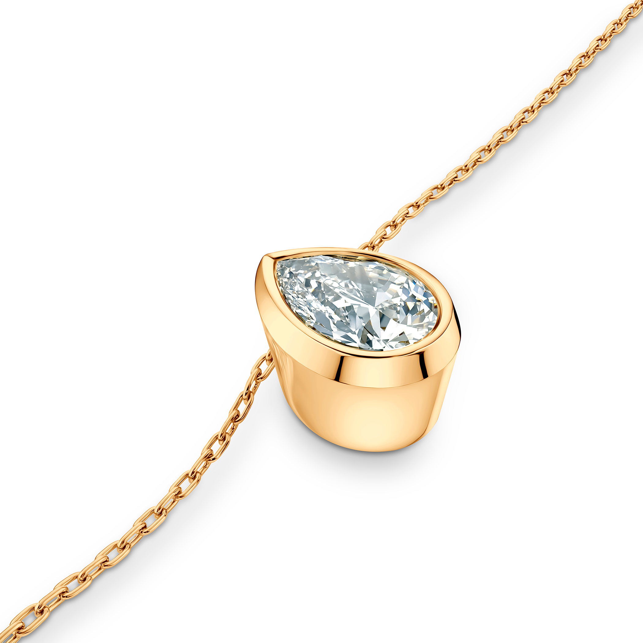 14K white gold necklace with 0.08ct white diamond 42 cm - 3