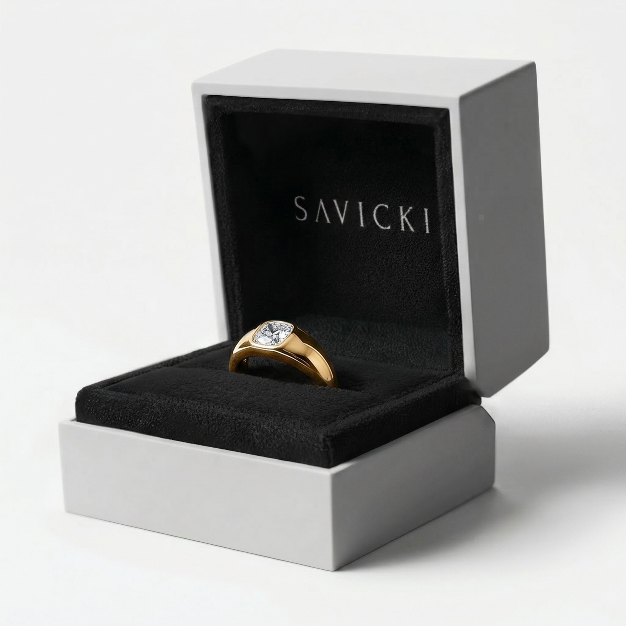 Sygnet Savicki: złoty, diament laboratoryjny - 7