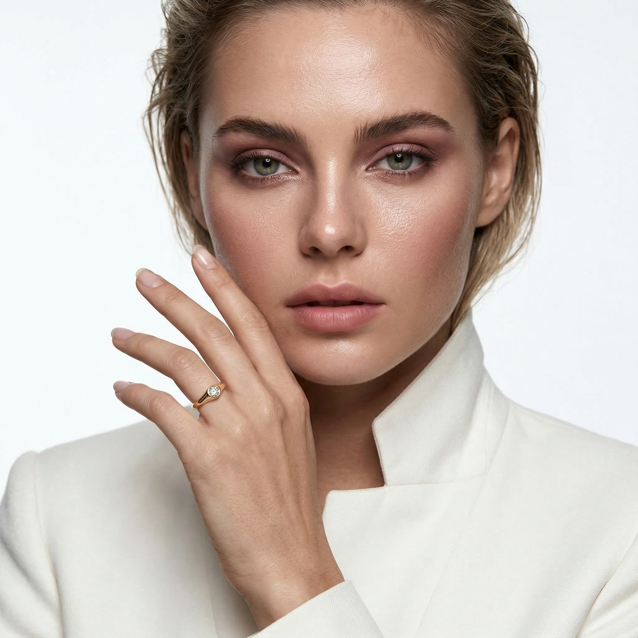 Sygnet Savicki: złoty, diament laboratoryjny - 5