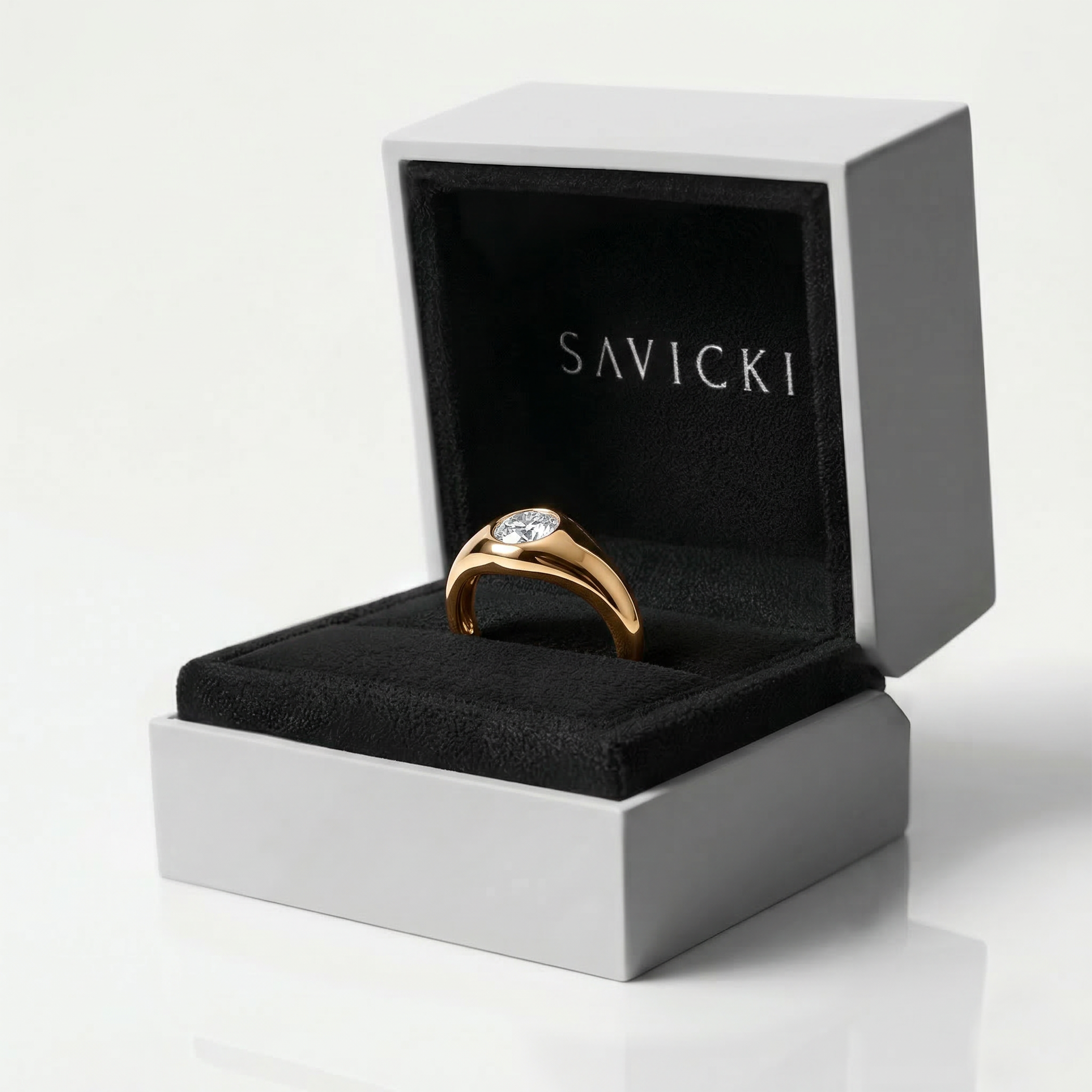 Sygnet Savicki: złoty, diament laboratoryjny - 7