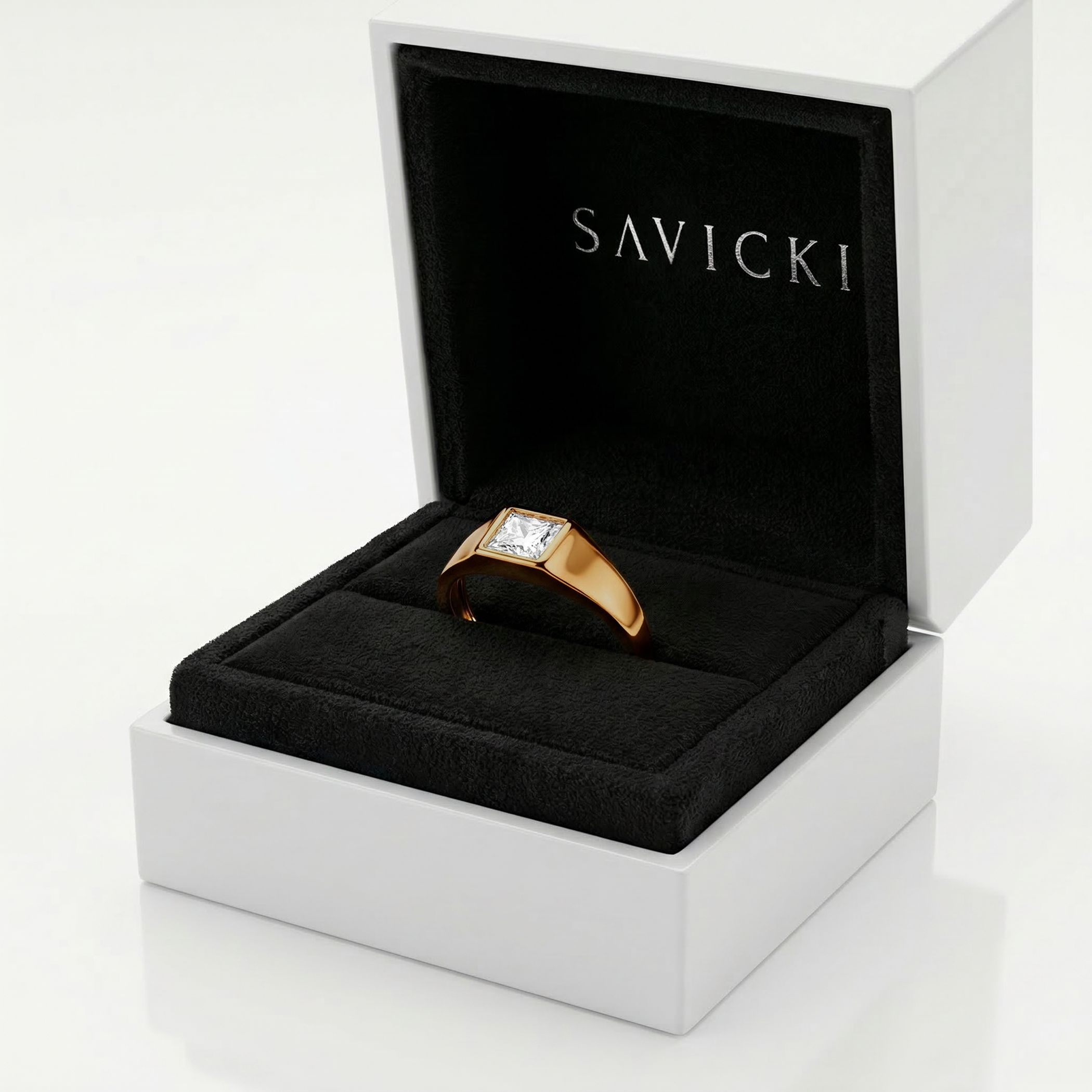 Sygnet Savicki: złoty, diament laboratoryjny - 7