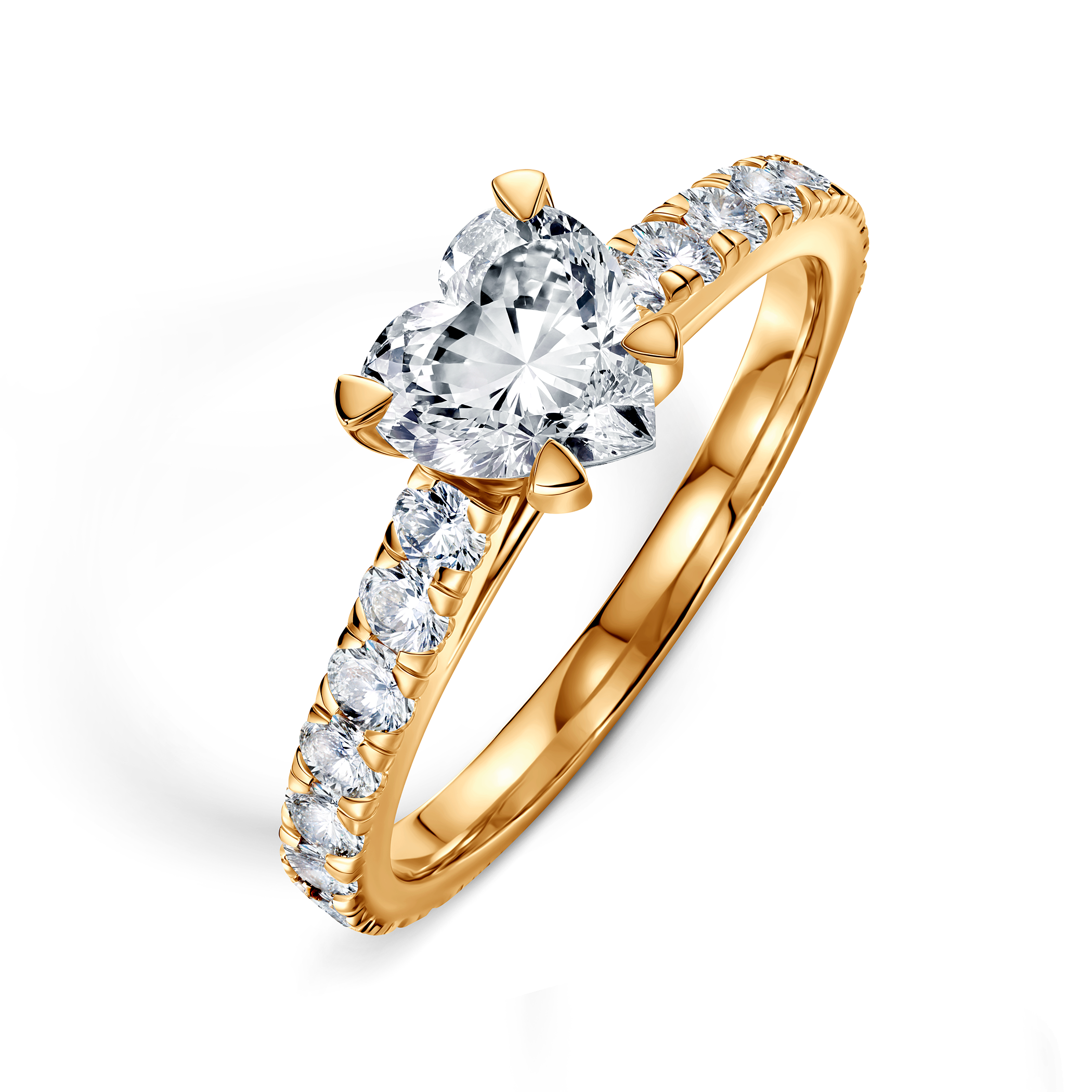 Pierścionek zaręczynowy Share Your Love: złoty, diament w szlifie serce - 4