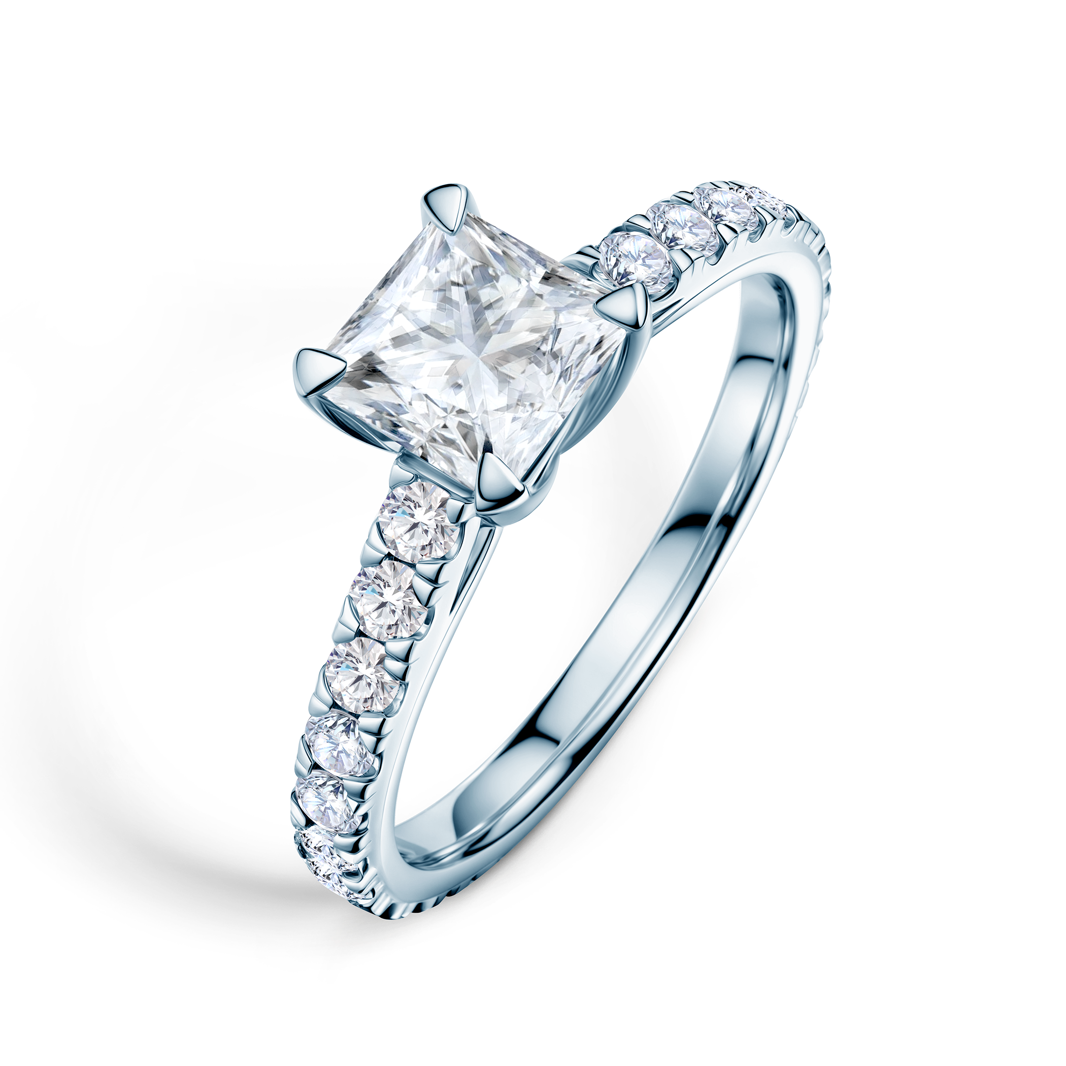 Pierścionek zaręczynowy Share Your Love: białe złoto, diament w szlifie princess - 4