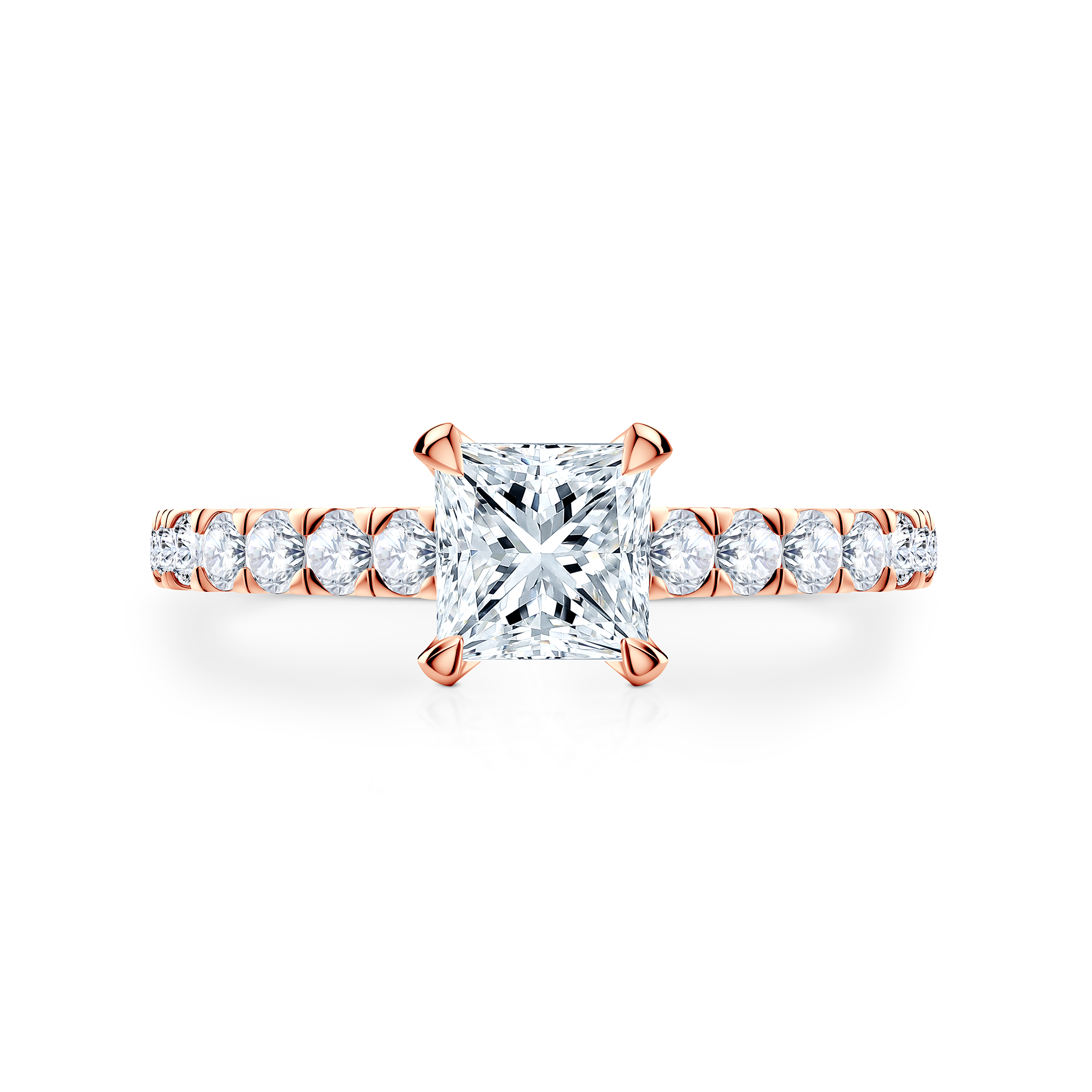 Pierścionek zaręczynowy Share Your Love: różowe złoto, diament w szlifie princess - 5