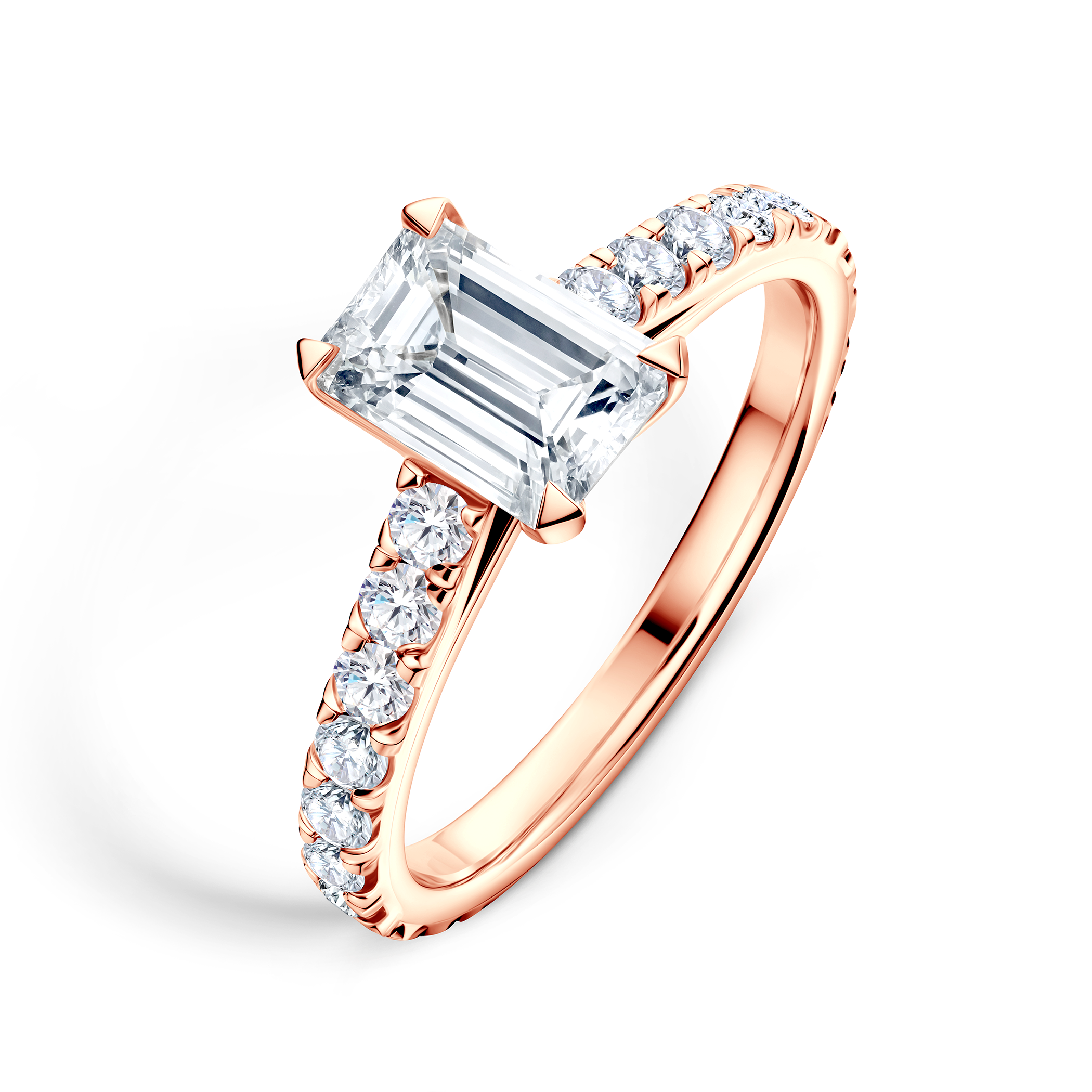 Pierścionek zaręczynowy Share Your Love: różowe złoto, diament w szlifie szmaragdowym - 4