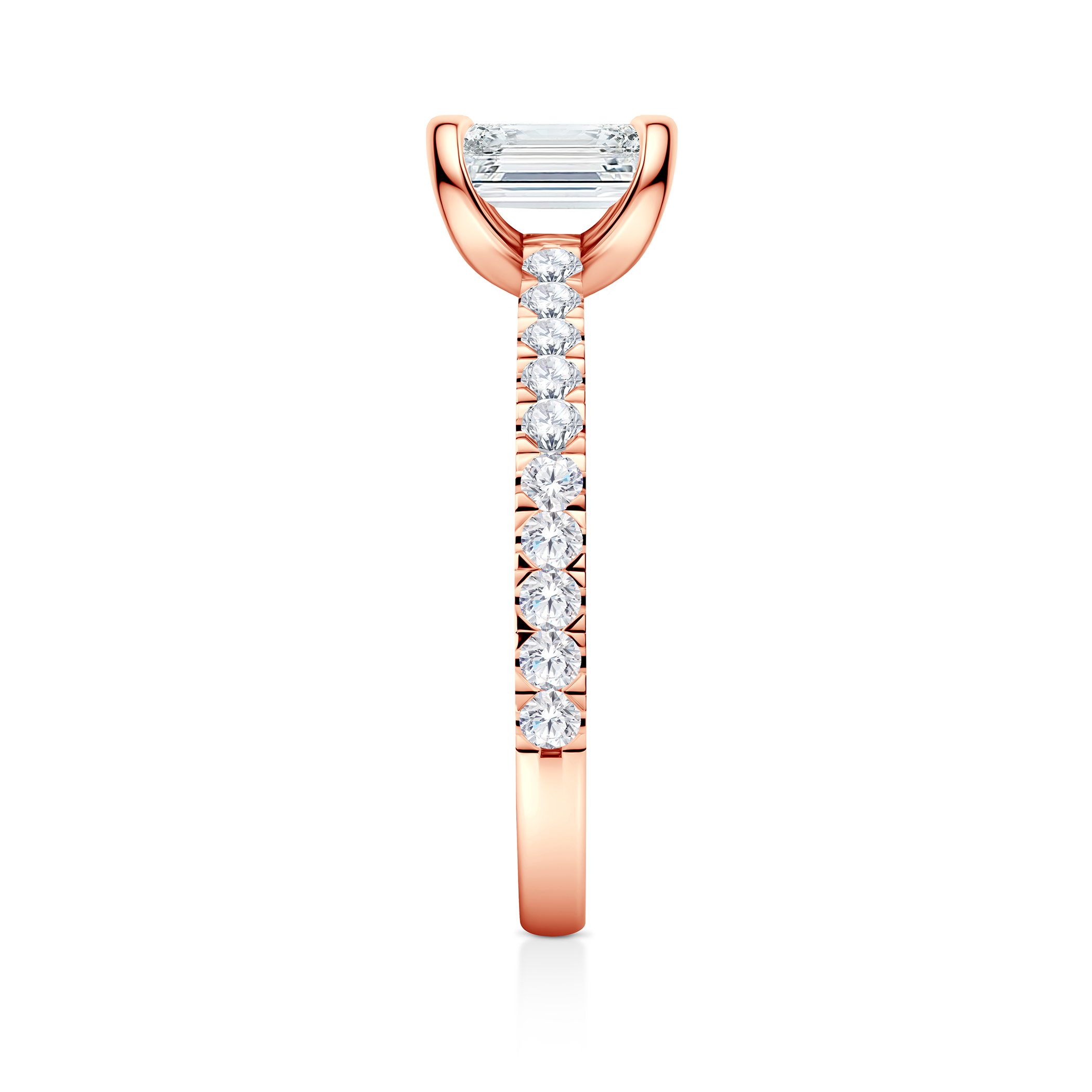 Pierścionek zaręczynowy Share Your Love: różowe złoto, diament w szlifie szmaragdowym - 6